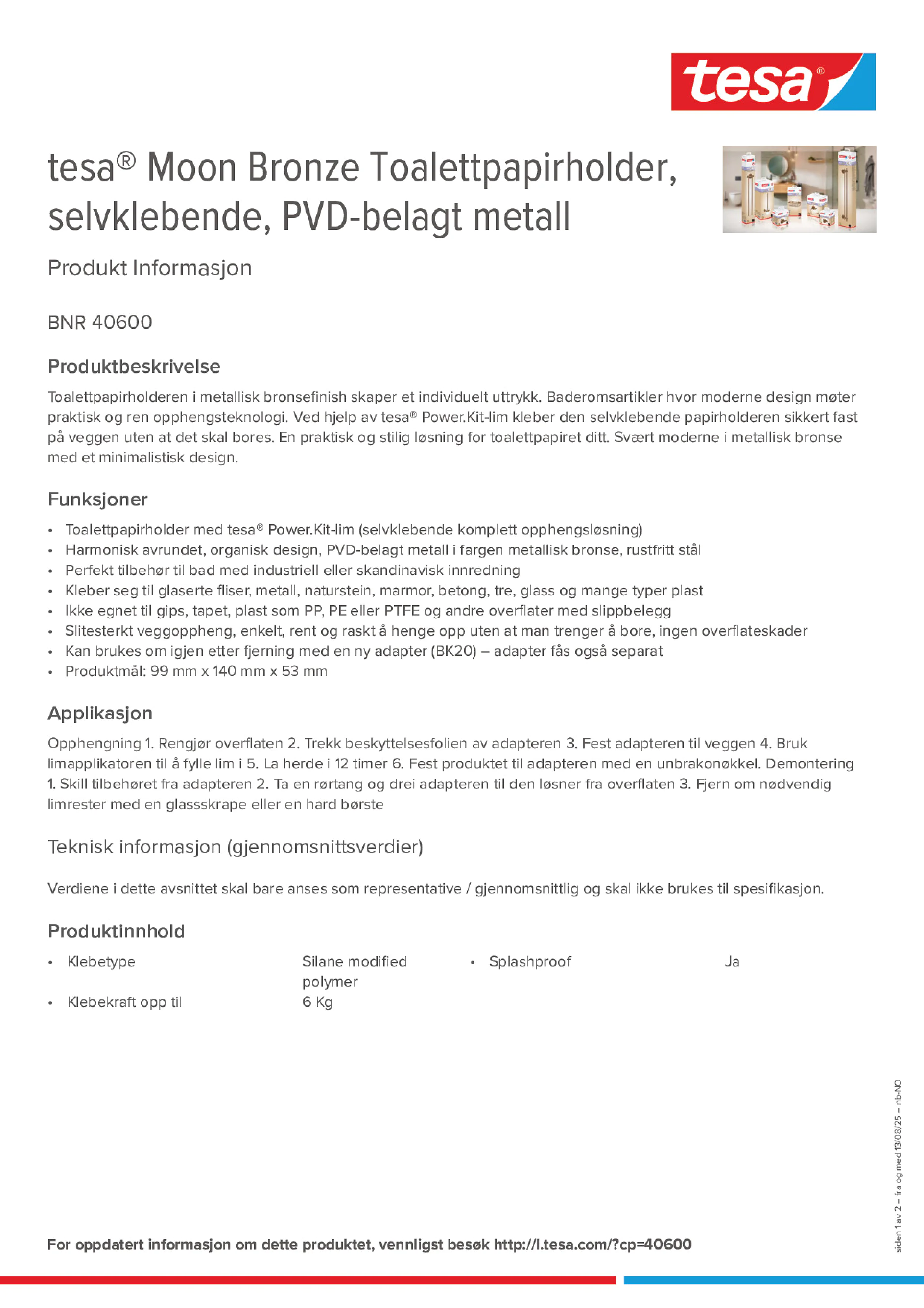 Product information_tesa® 40600_nb-NO