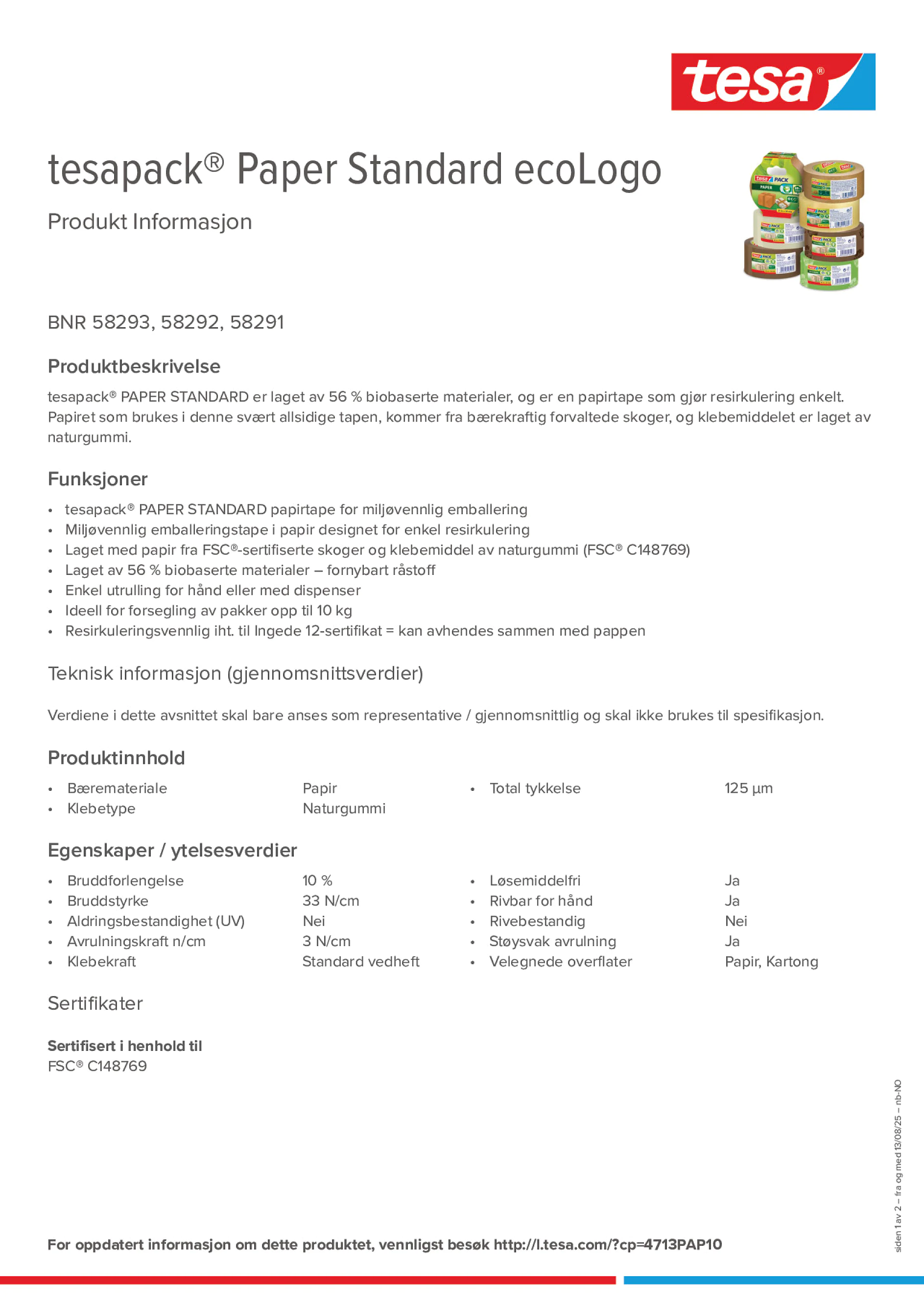 Product information_tesapack® 58293_nb-NO