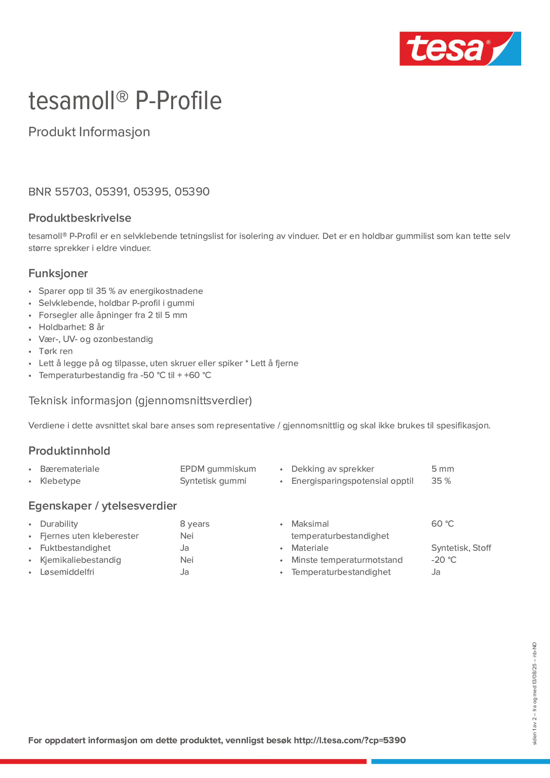 Product information_tesamoll® 5366_nb-NO
