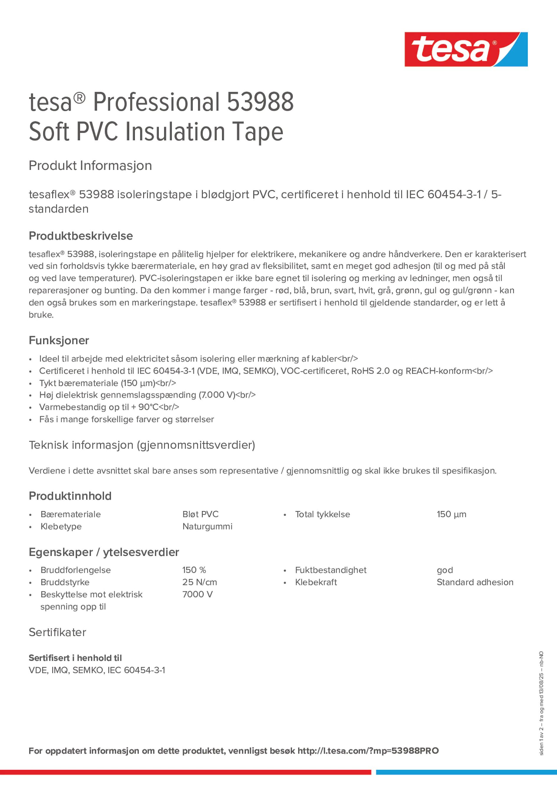 Product information_tesa® Professional 53988_nb-NO