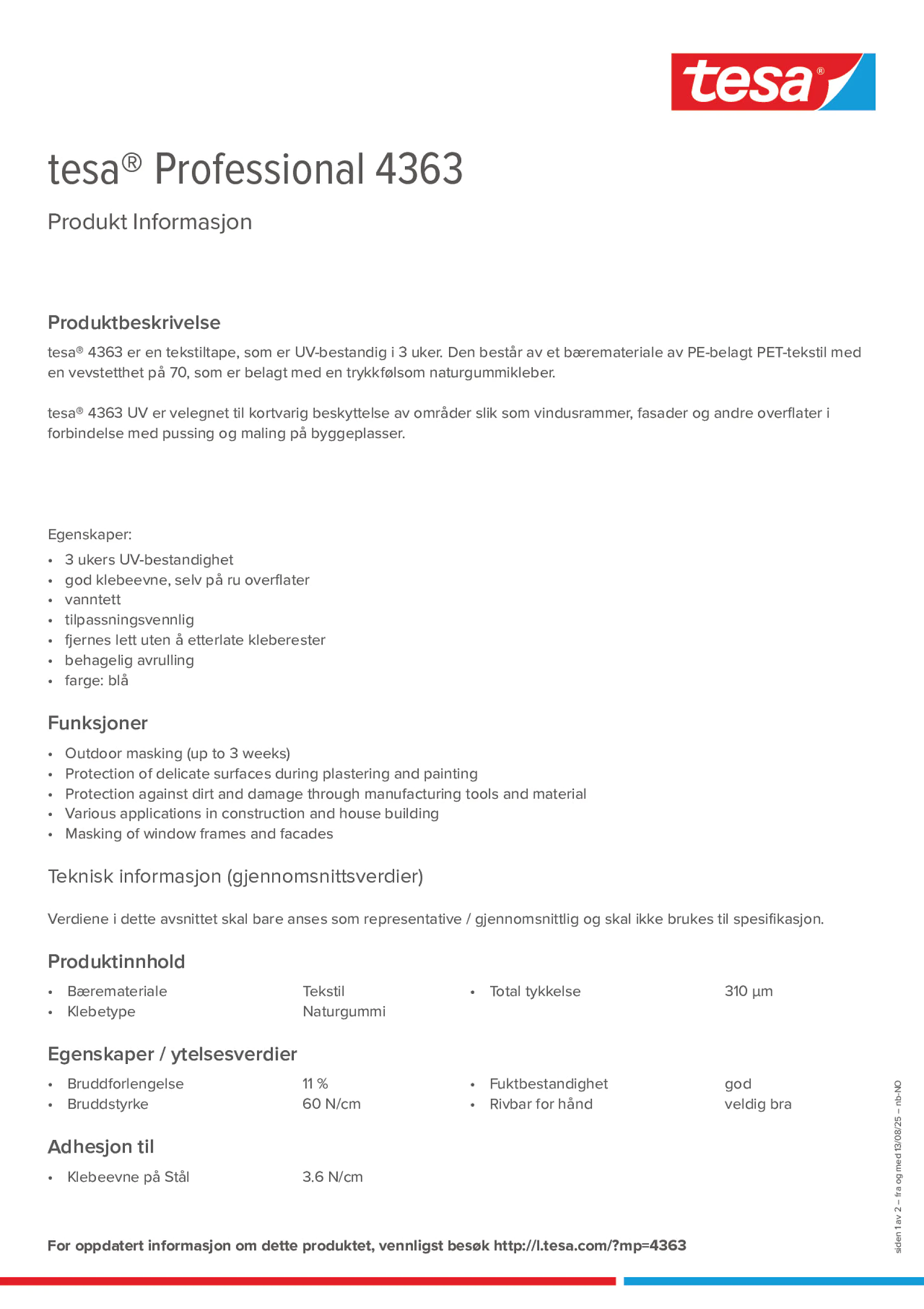 Product information_tesa® Professional 04363_nb-NO