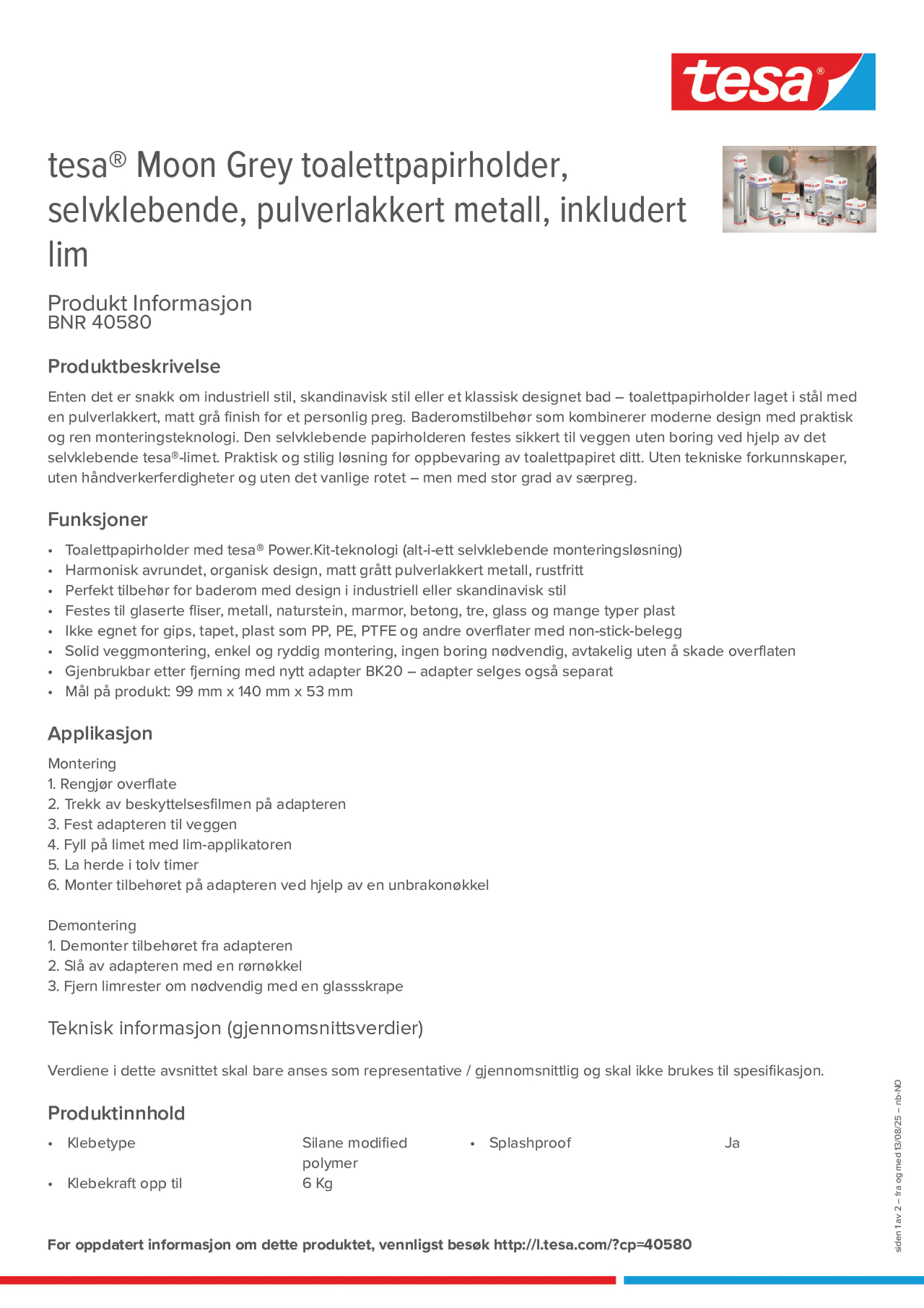 Product information_tesa® 40580_nb-NO