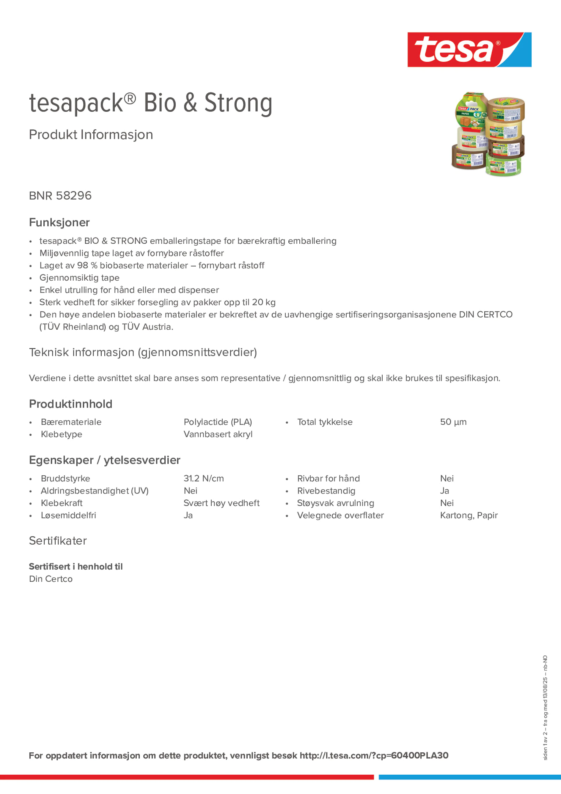 Product information_tesapack® 58296_nb-NO