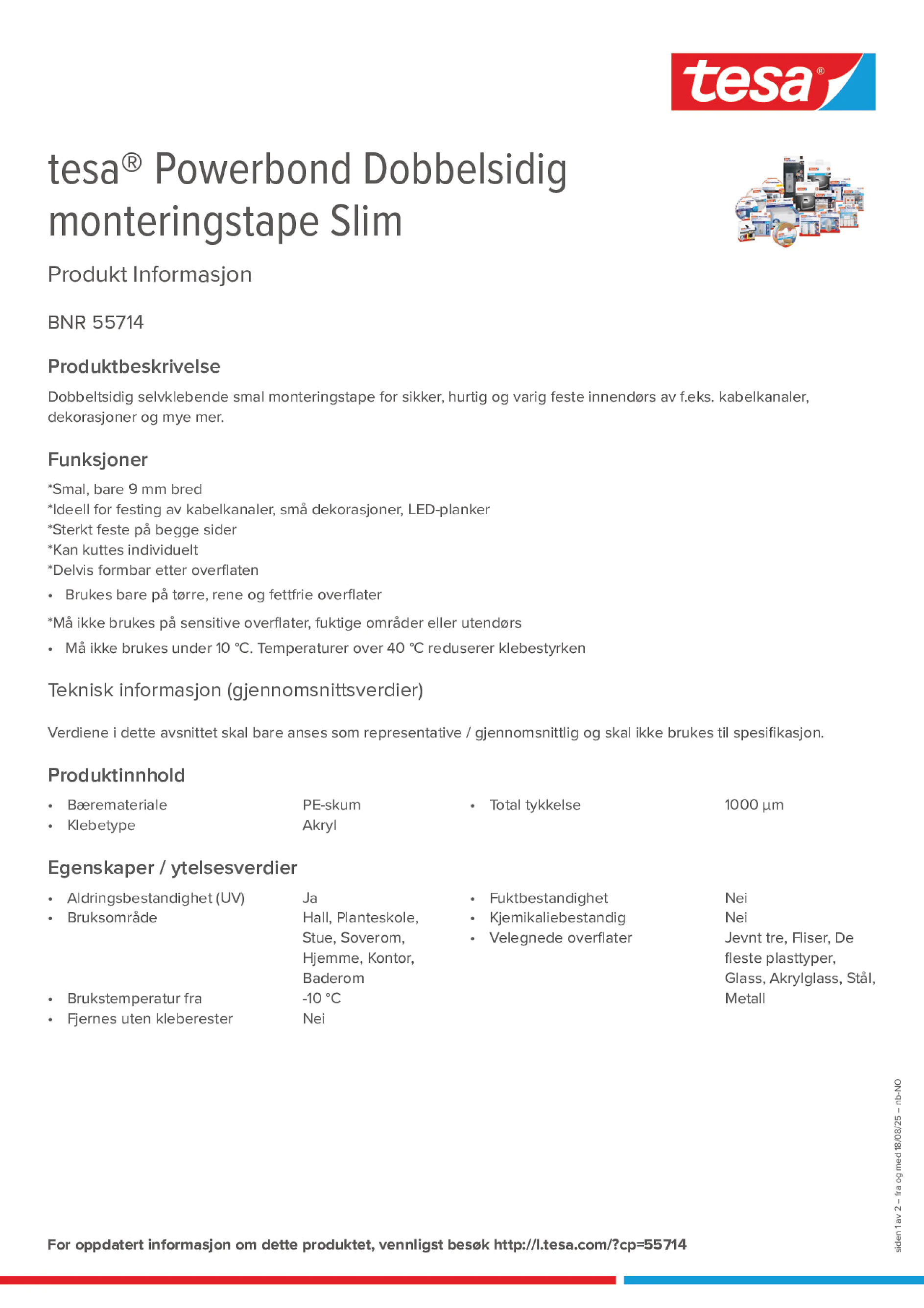 Product information_tesa® Powerbond 55714_nb-NO