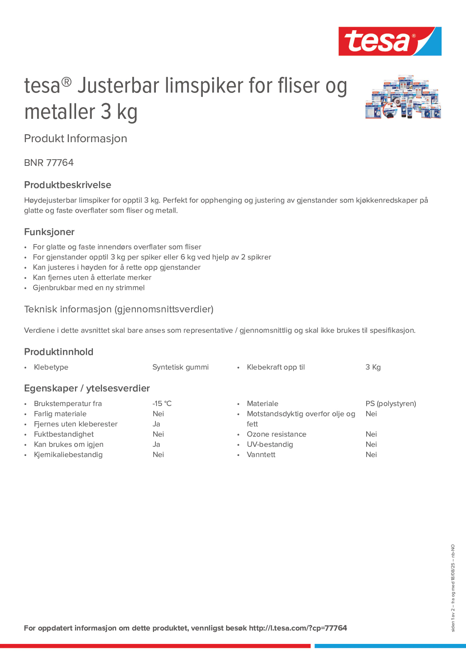 Product information_tesa® 77764_nb-NO