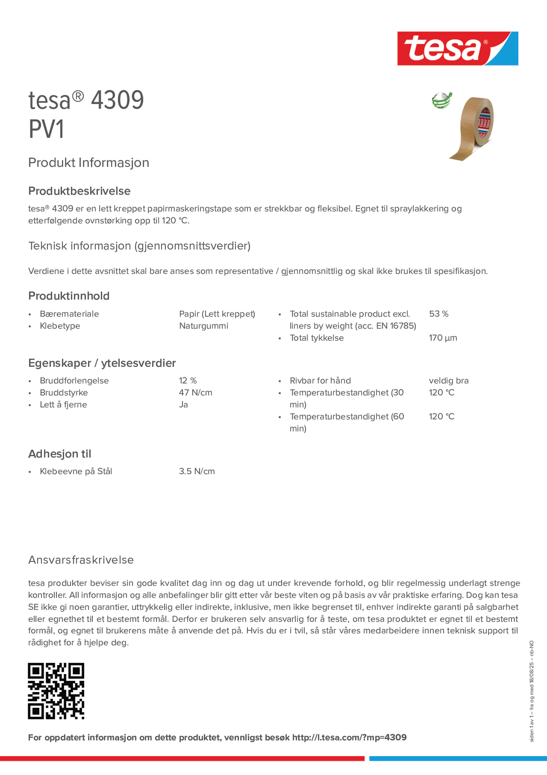 Product information_tesa® 04309_nb-NO