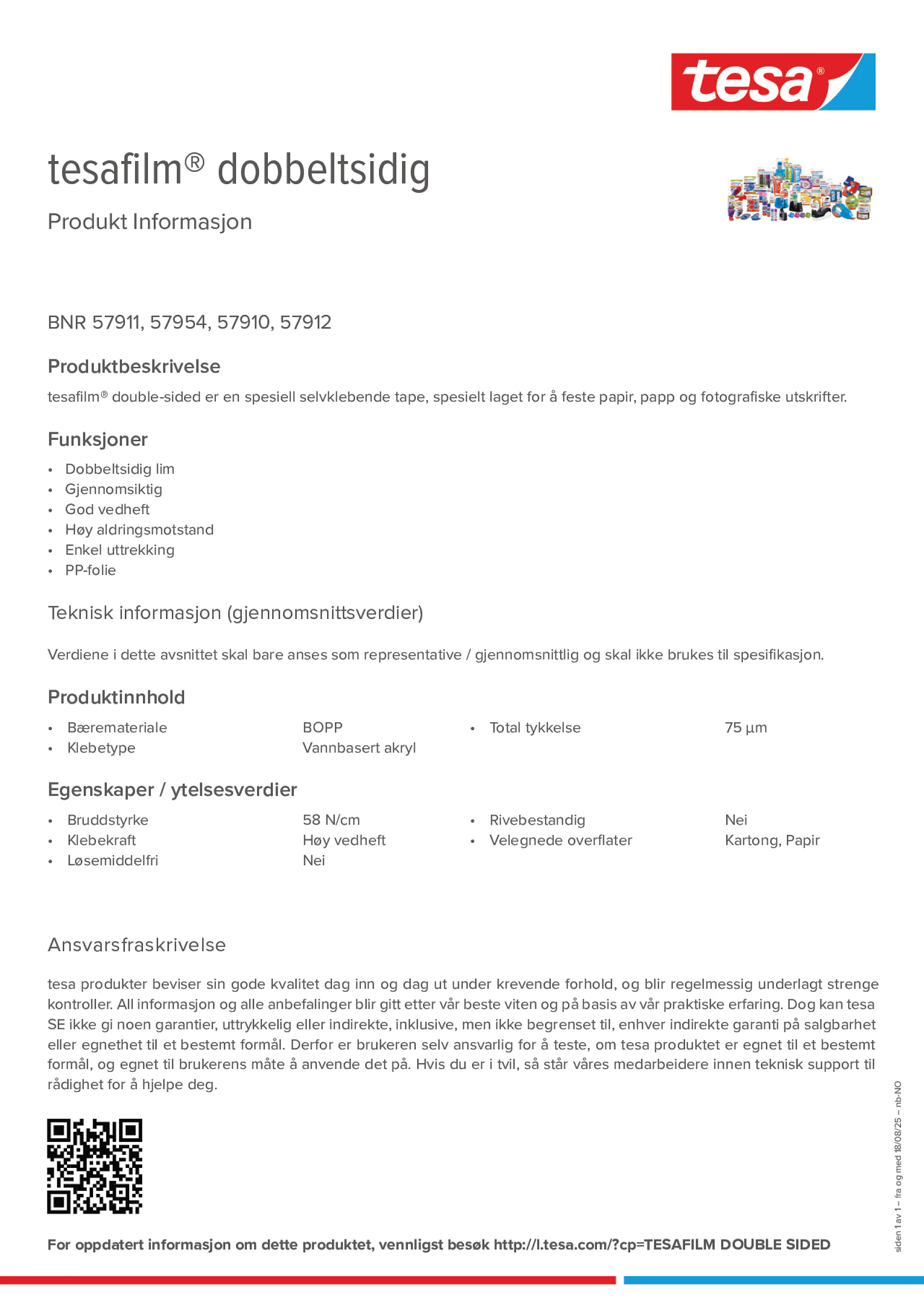 Product information_tesafilm® 57910_nb-NO