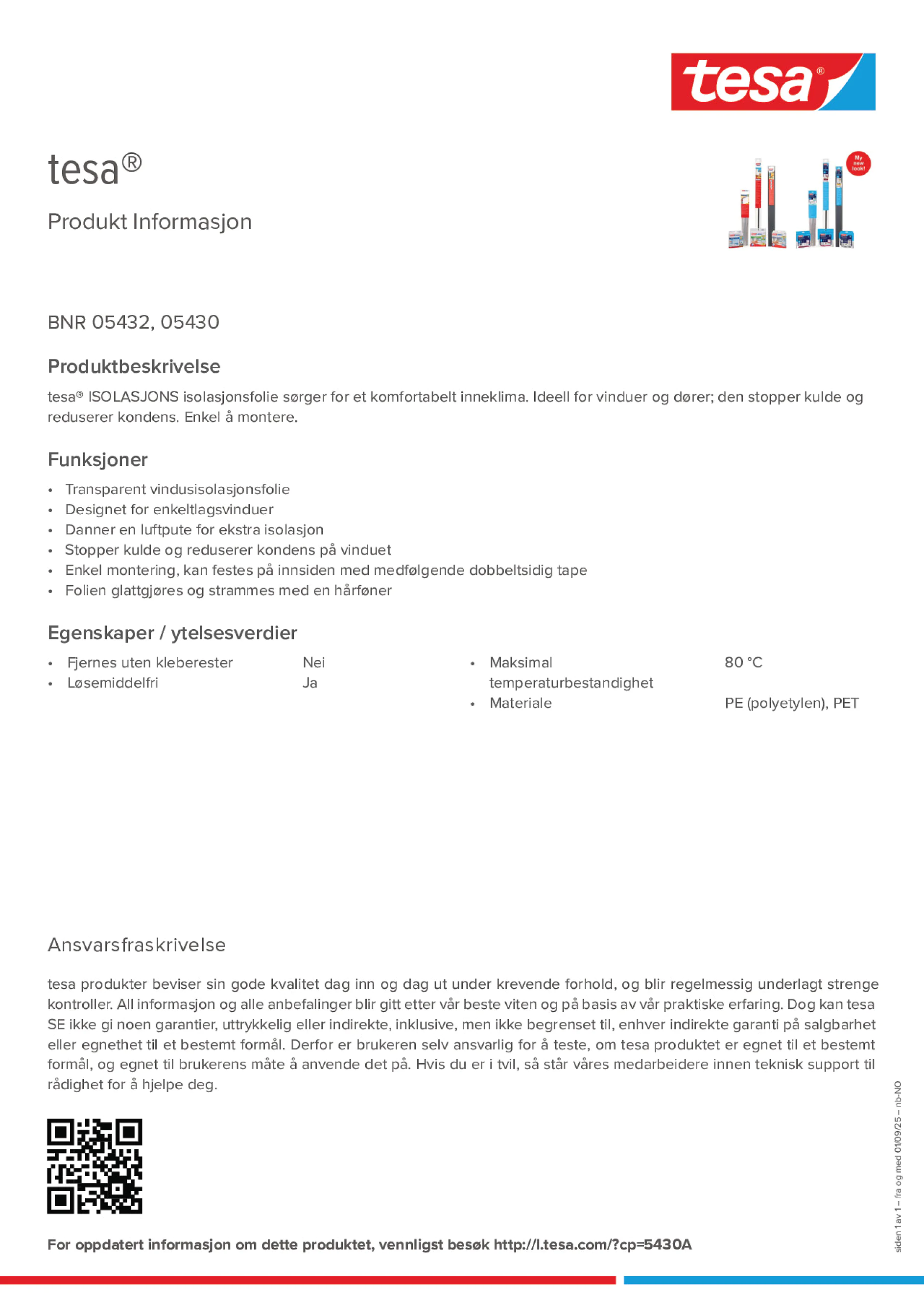 Product information_tesa® 05432_nb-NO