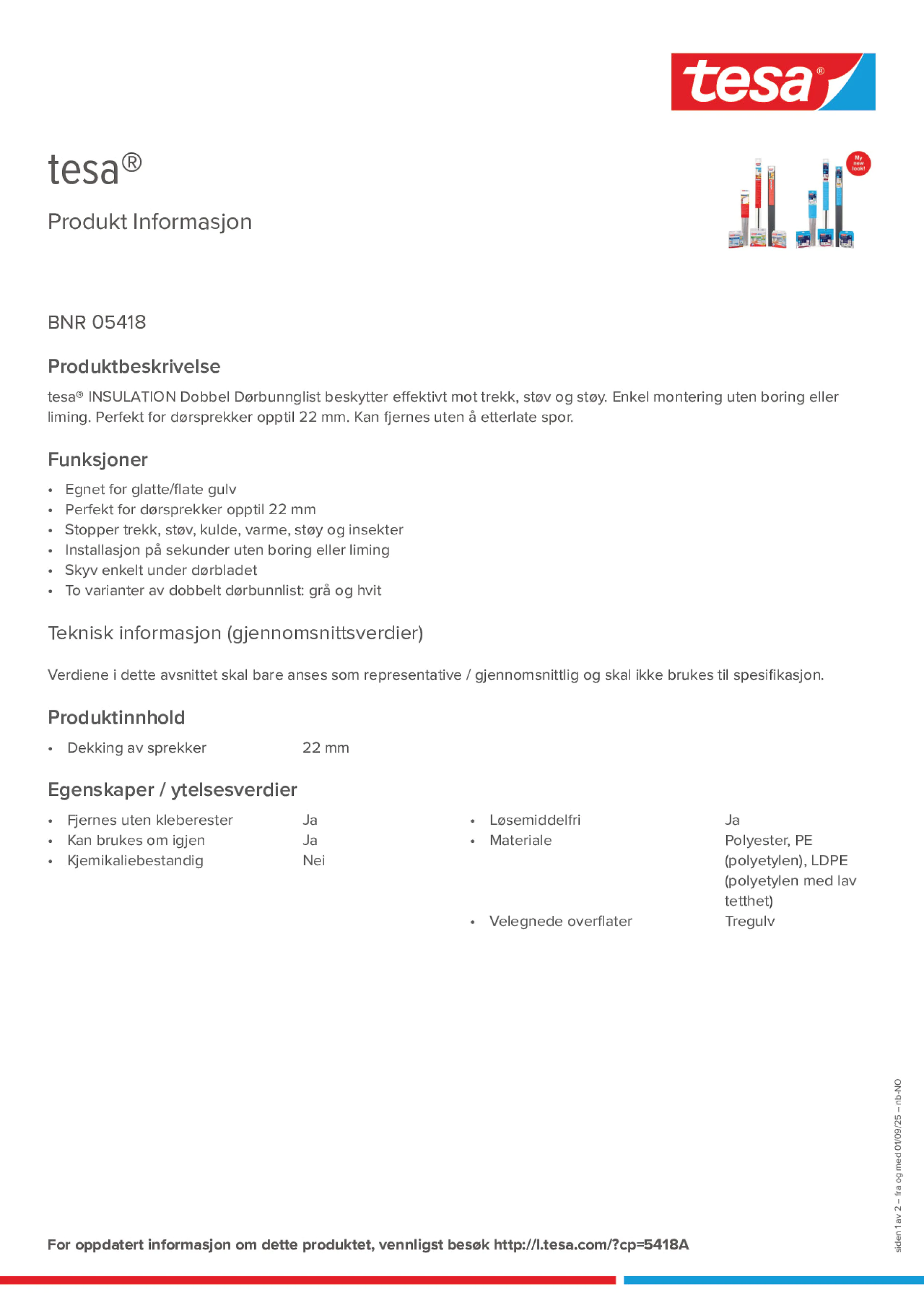 Product information_tesa® 05418_nb-NO