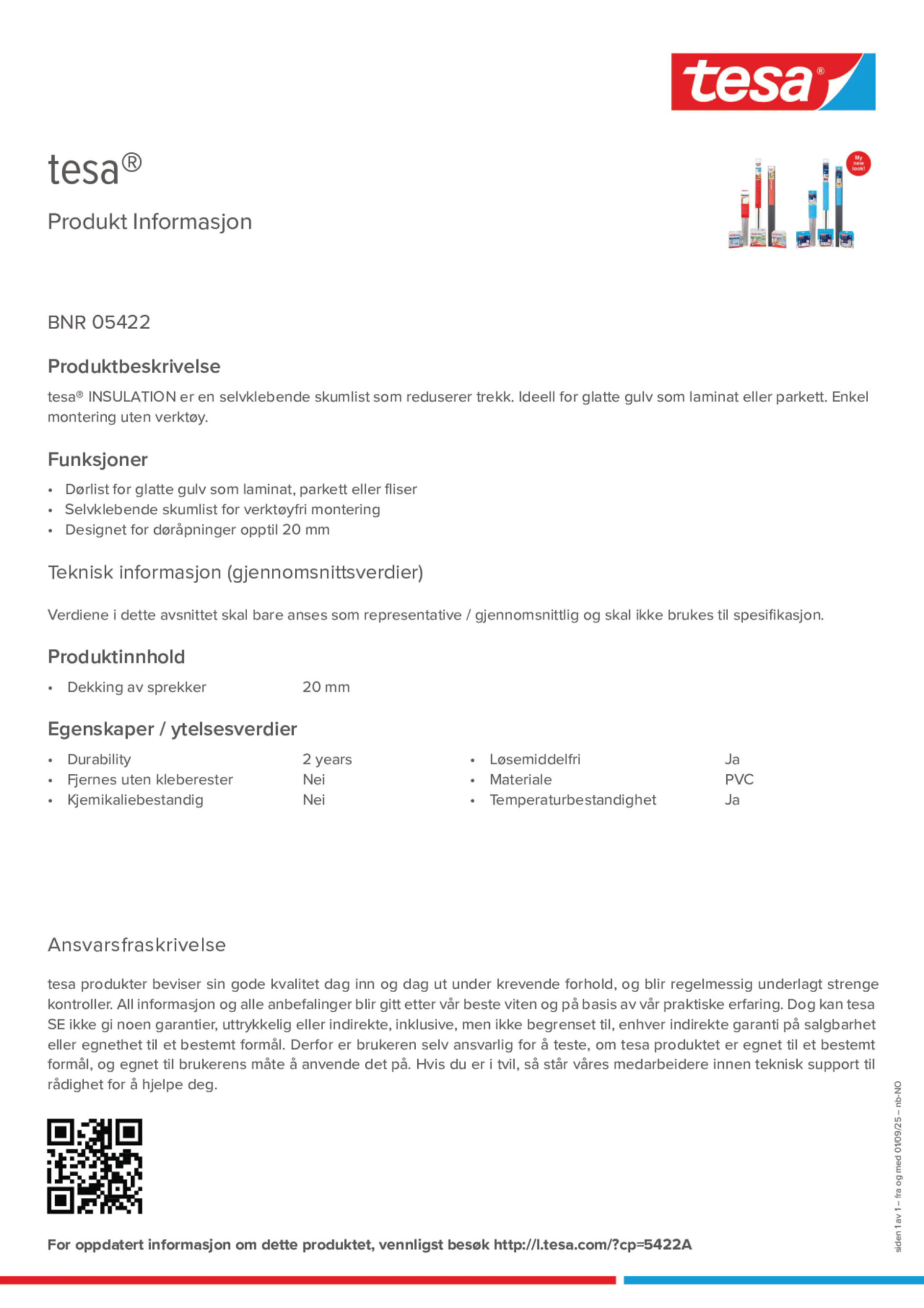 Product information_tesa® 05422_nb-NO