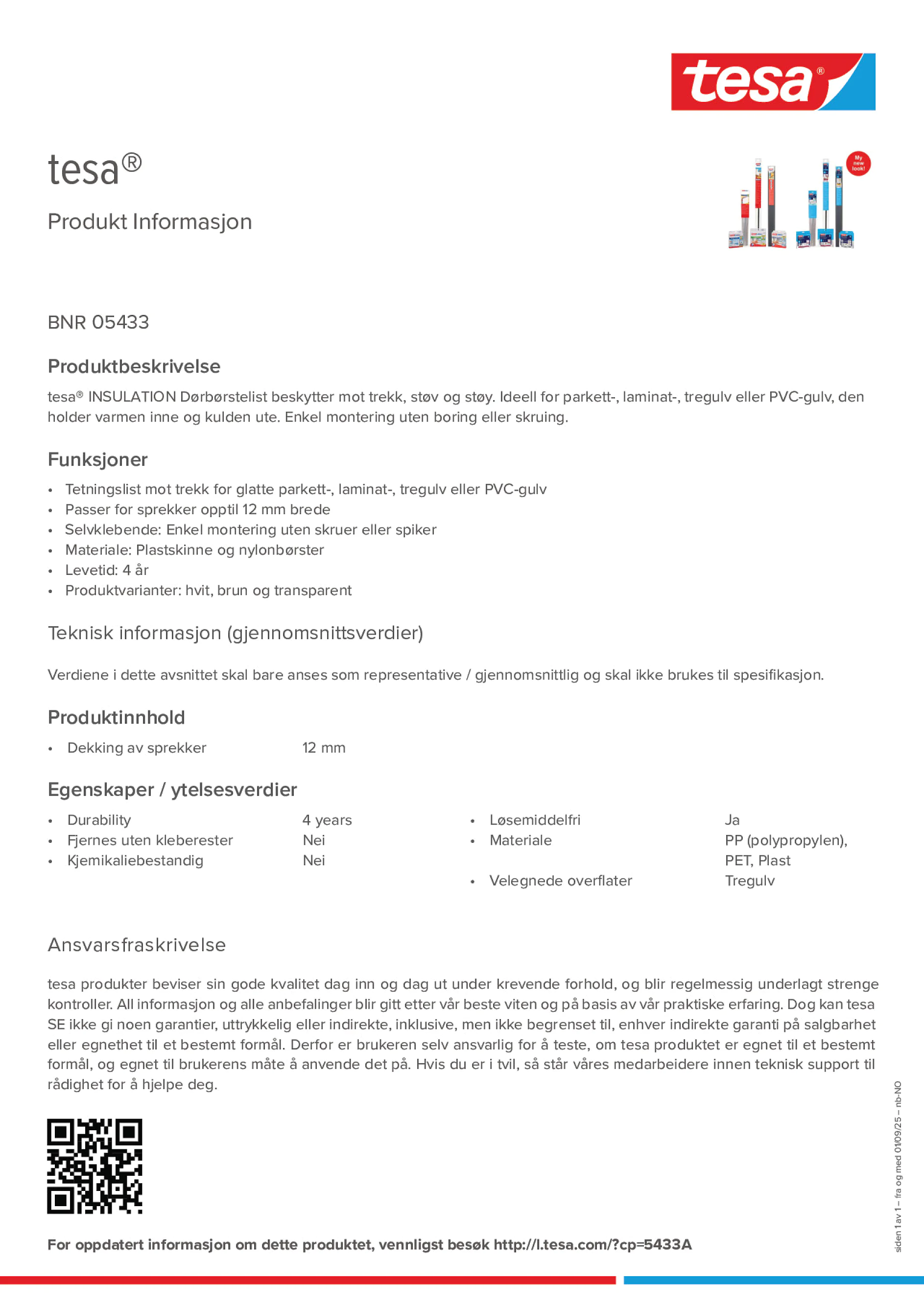 Product information_tesa® 05433_nb-NO