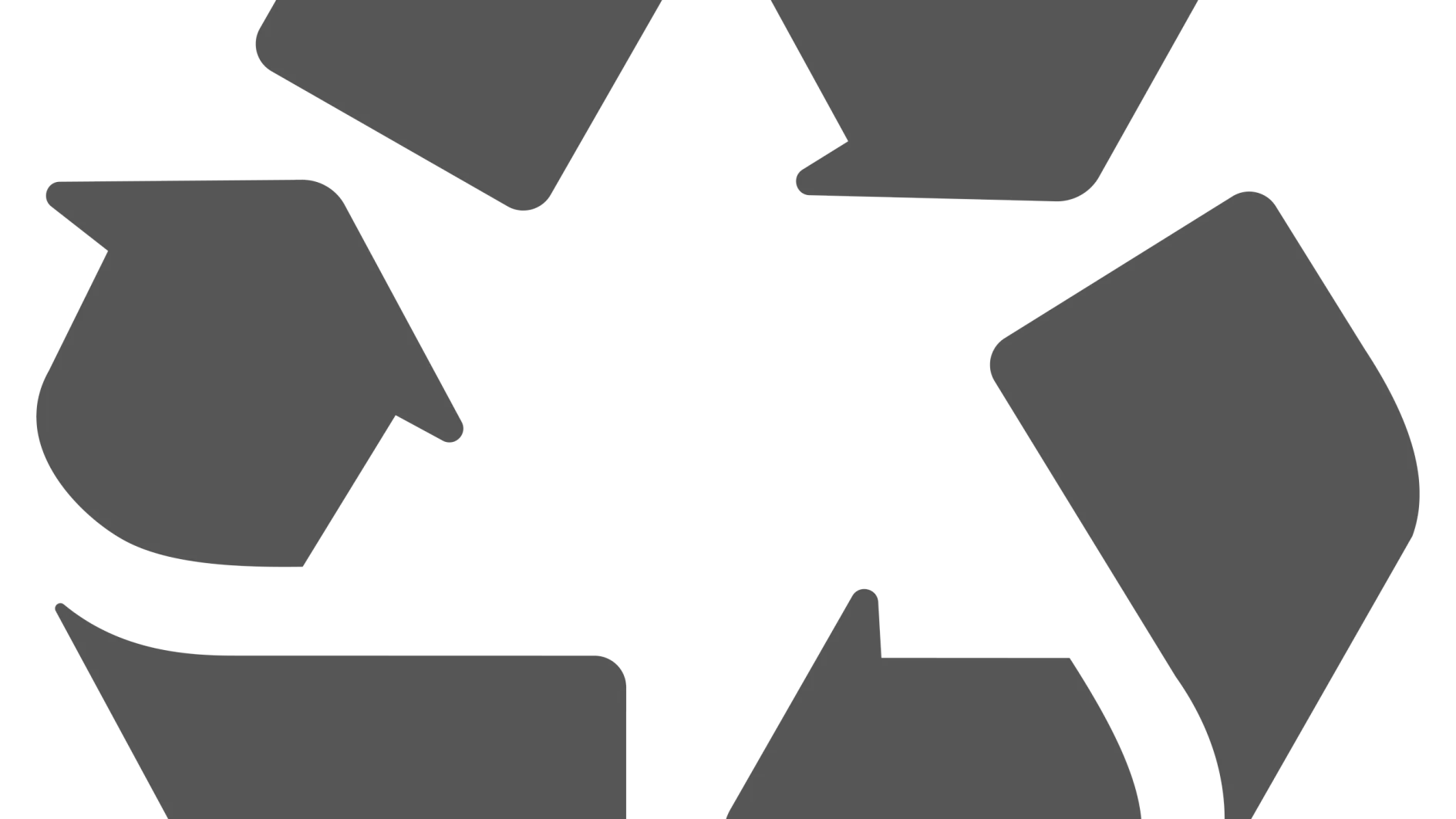 A gray recycling symbol composed of three curved arrows forming a continuous loop, representing the process of recycling and sustainability. (This text has been generated by AI)