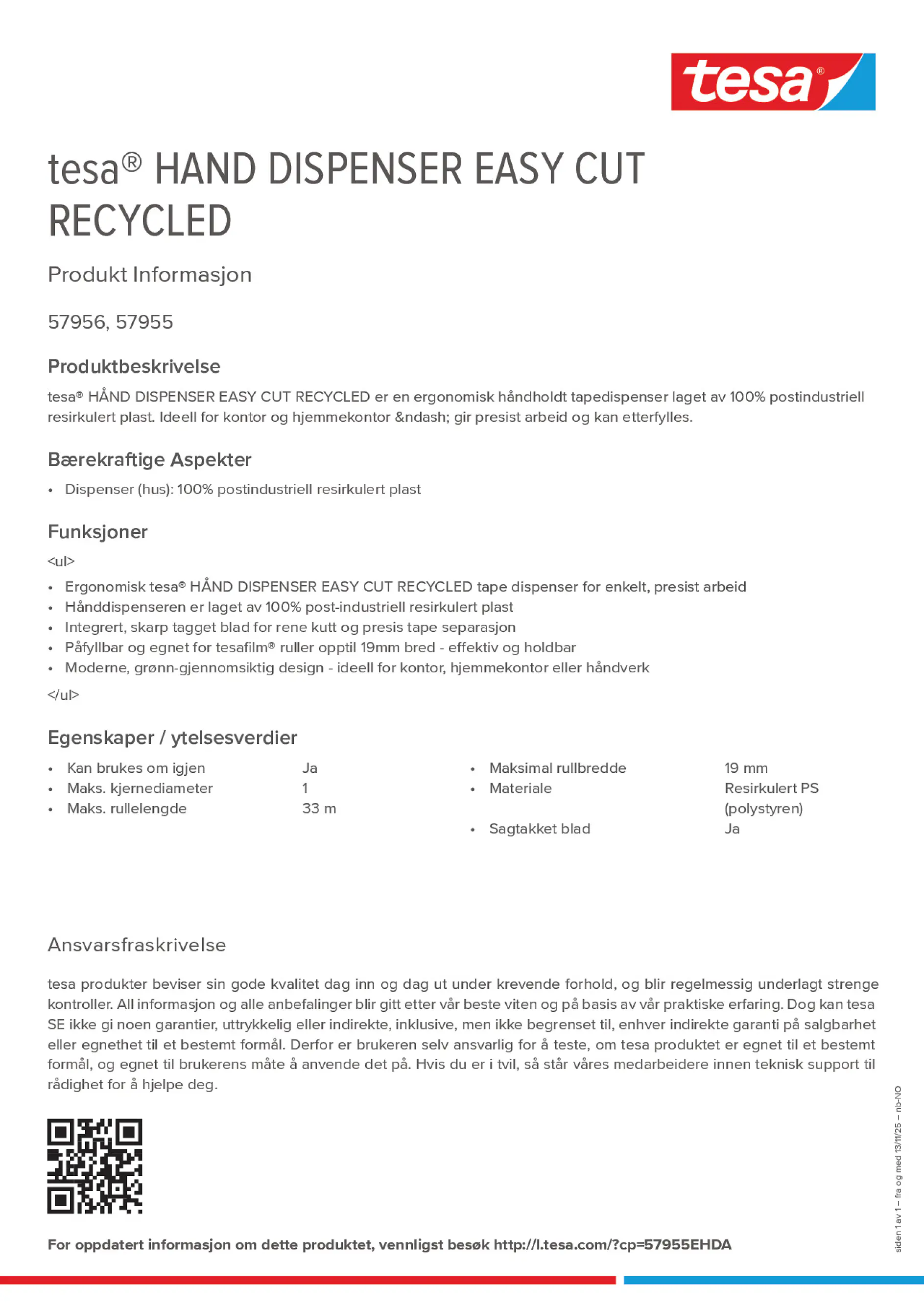 Product information_tesa® 57955EHDA_nb-NO