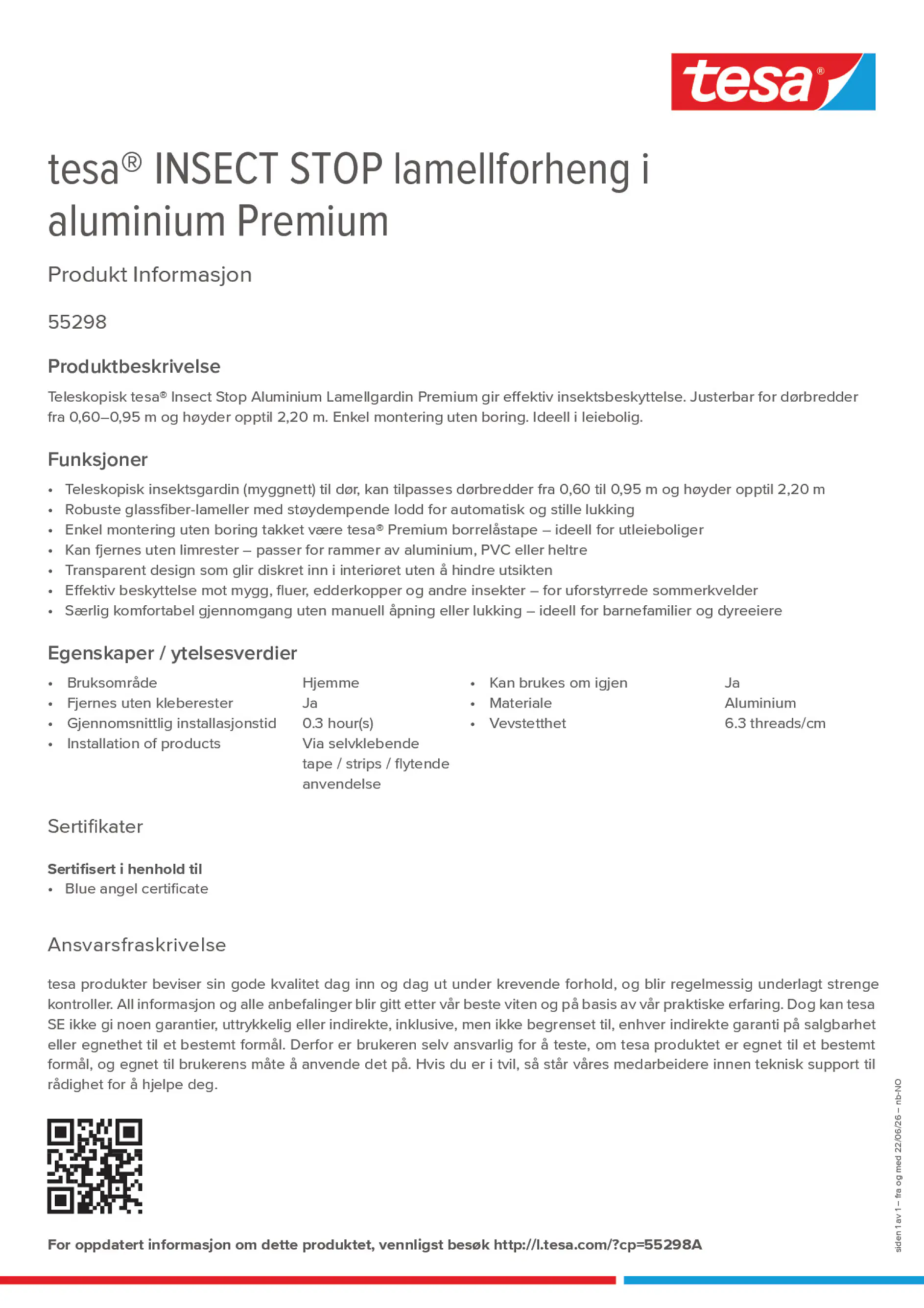 Product information_tesa® 55298A_nb-NO