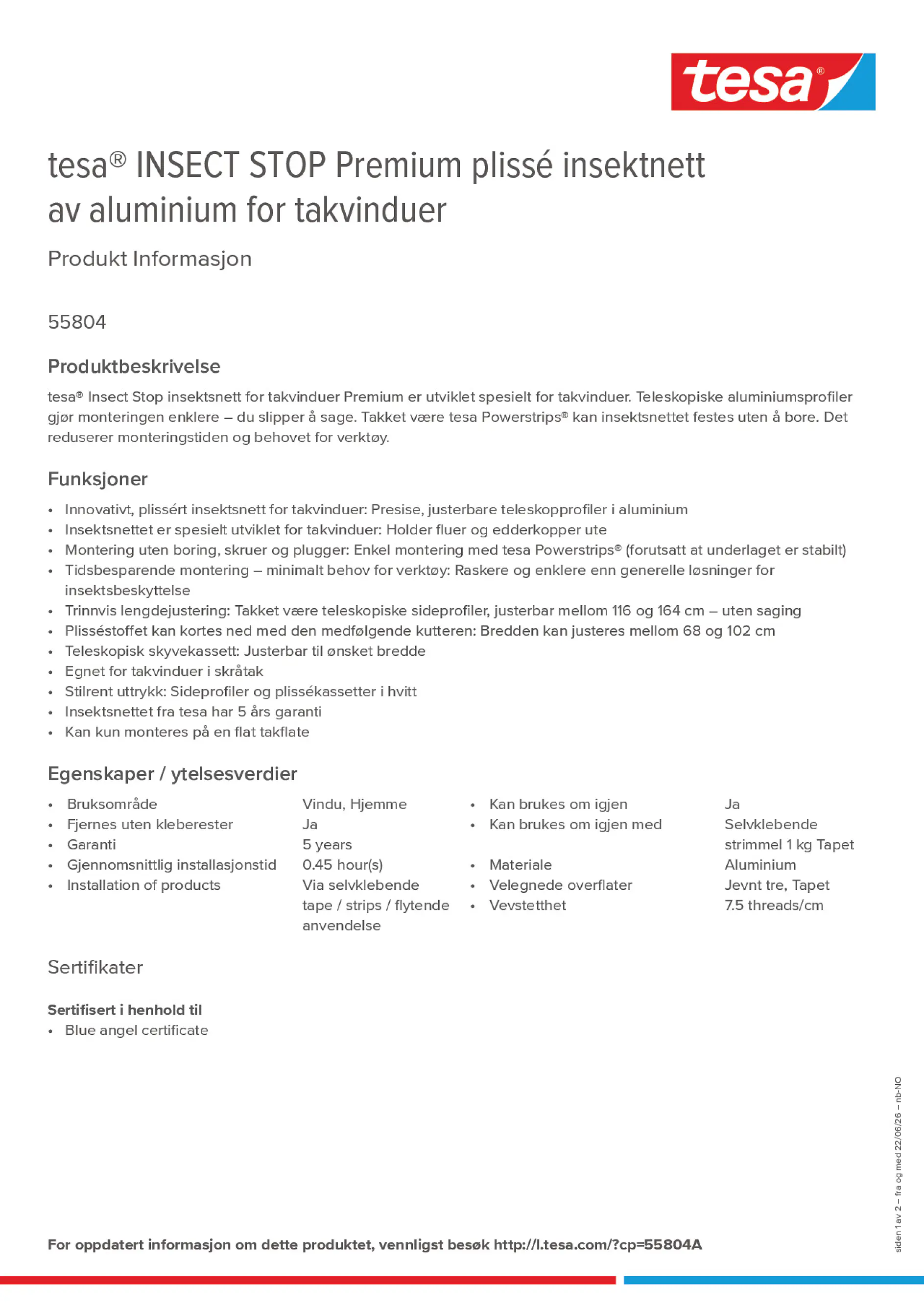 Product information_tesa® 55804A_nb-NO