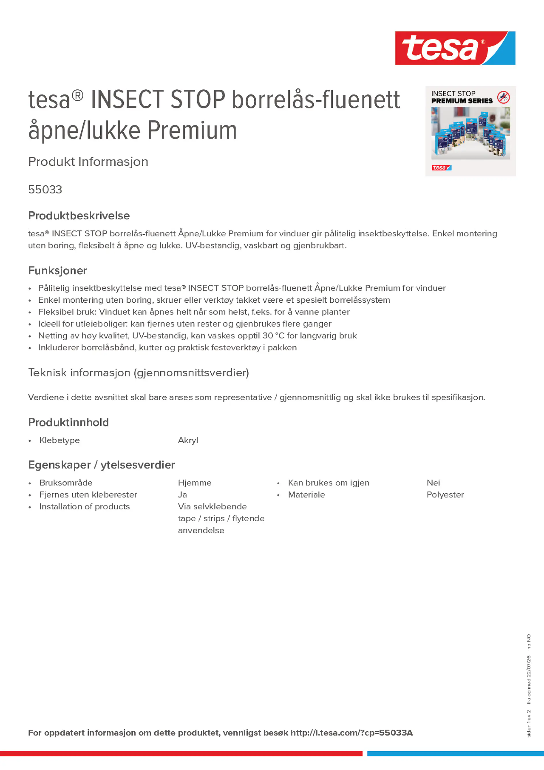 Product information_tesa® 55033A_nb-NO