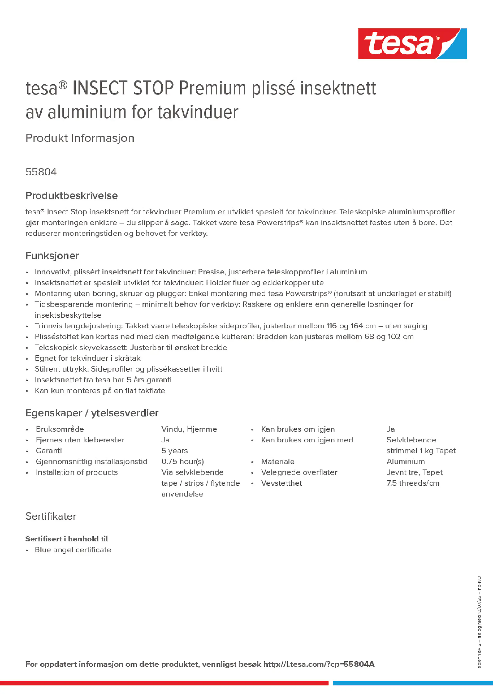 Product information_tesa® 55804A_nb-NO