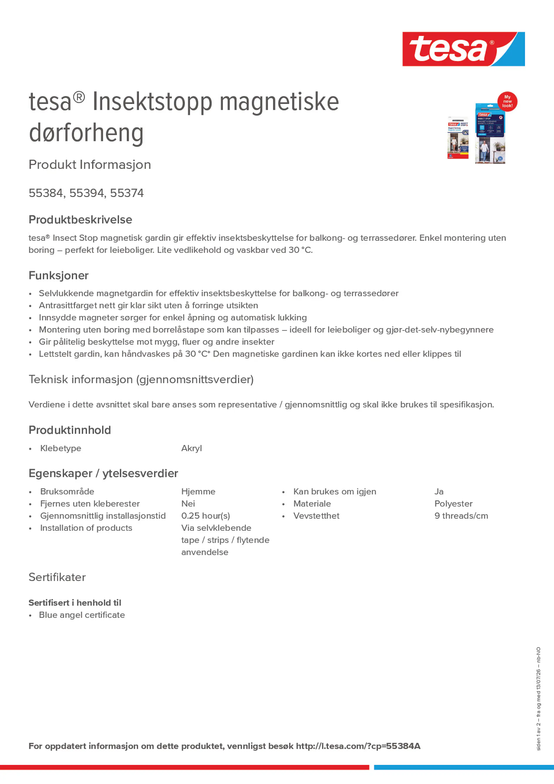 Product information_tesa® 55384A_nb-NO