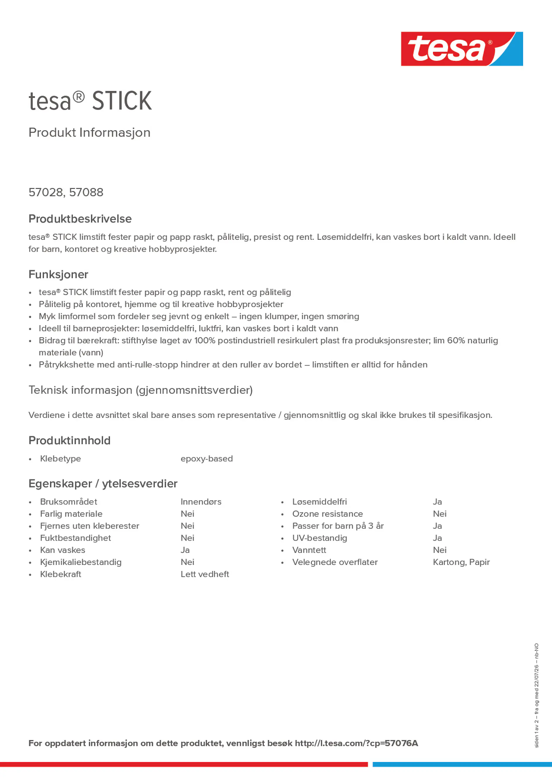 Product information_tesa® 57076A_nb-NO