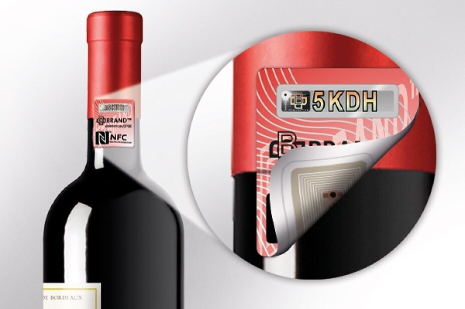 NFC label with tesa PrioSpot tesa scribos makes NFC, RFID, and QR codes that provide reliable product and trademark protection