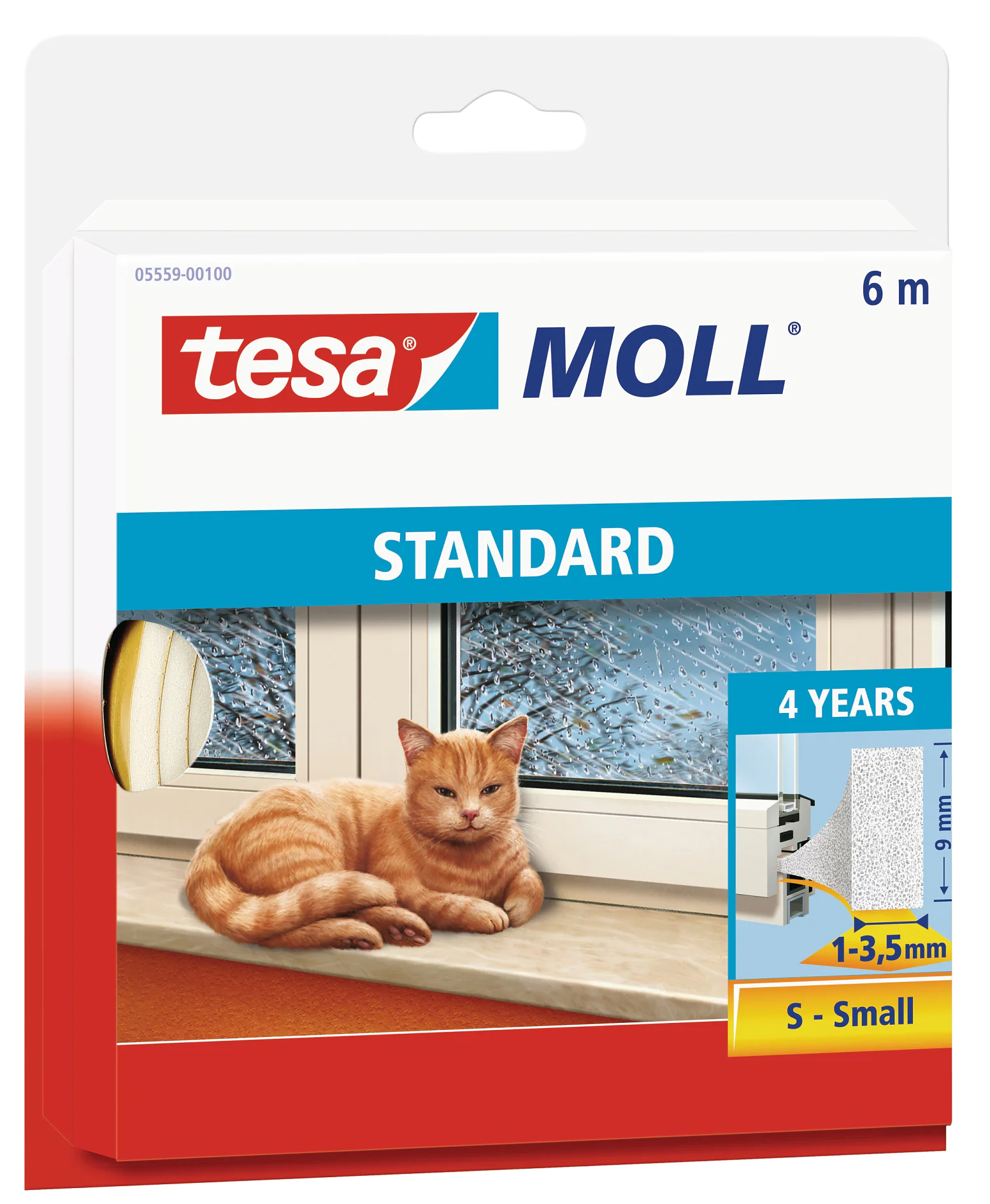 tesamoll® STANDARD:
Der langlebige Klassiker aus Schaumstoff, passt sich Spalten von 1 bis 3,5 mm an, ist weich, elastisch und damit auch ideal um z.B. drückende Schuhe bequemer zu machen. 6 m: 6,69 Euro.
