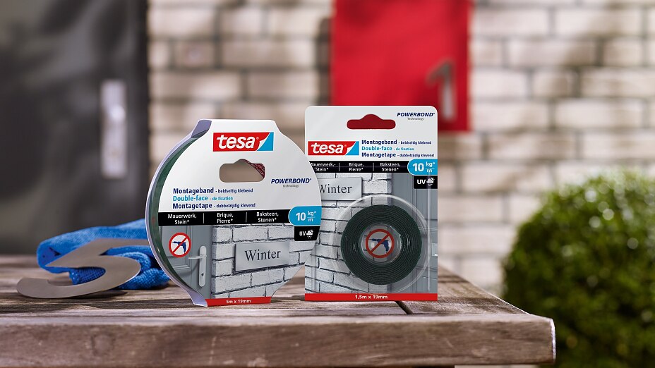 How to use tesa® Mounting Tape for Brick & Stone 10kg/m. How to use tesa® Mounting Tape for Brick & Stone 10kg/m.