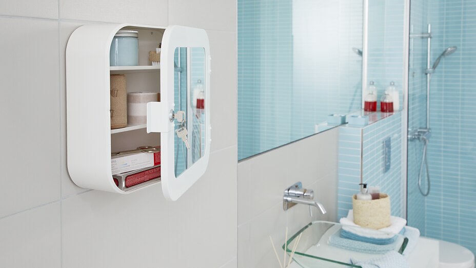 Badkamerkastje Ophangen Zonder Boren Tesa