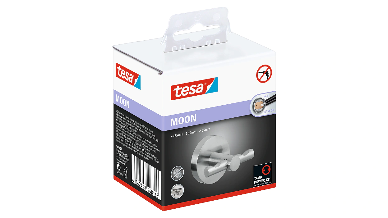 [en-en] tesa Bath MOON Bathrobe hook