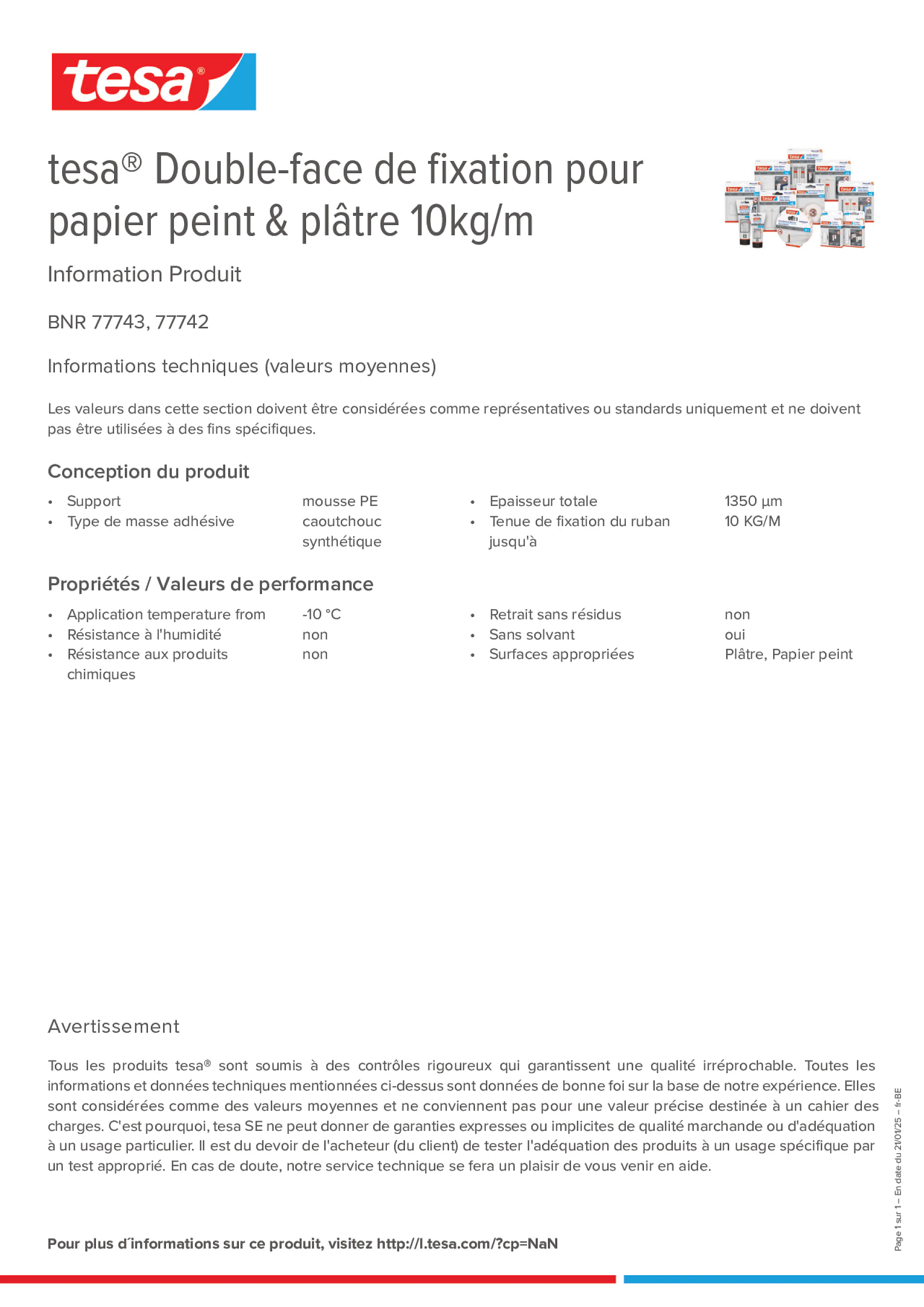Product information_tesa® 77742_fr-BE_nl-BE