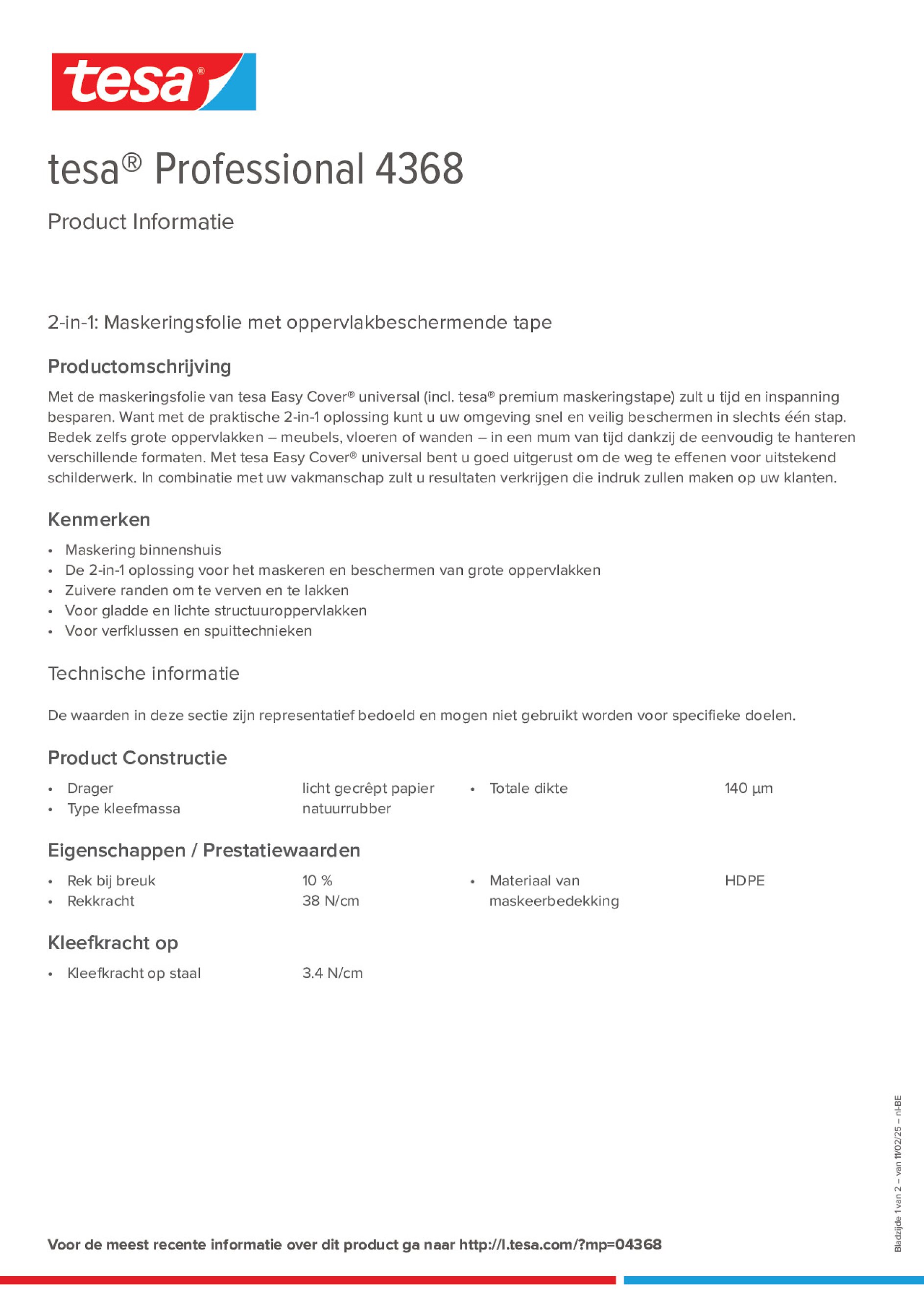 Product information_tesa® Professional 04368_fr-BE_nl-BE