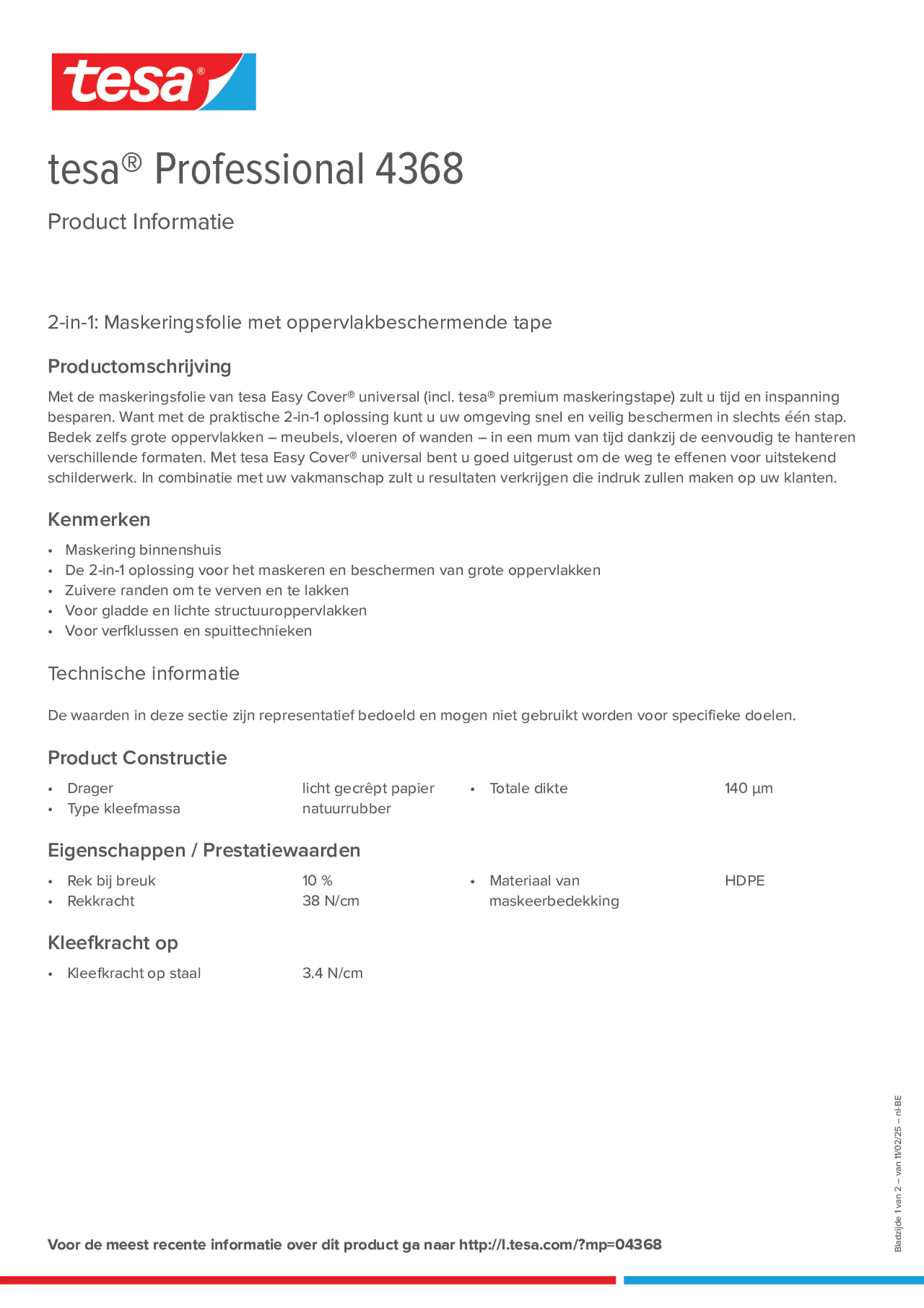 Product information_tesa® Professional 04368_fr-BE_nl-BE