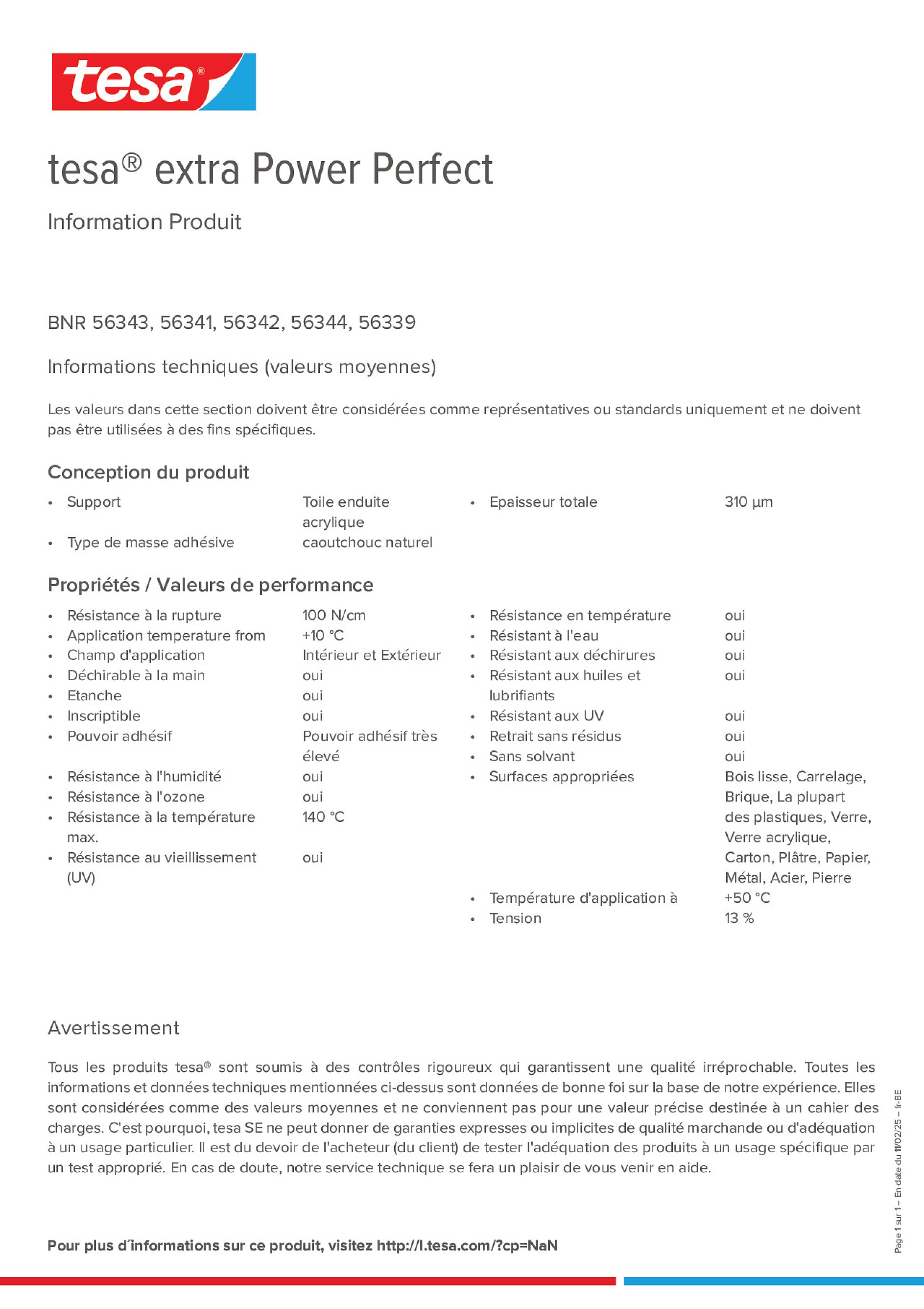 Product information_tesa® extra Power 56339_fr-BE_nl-BE