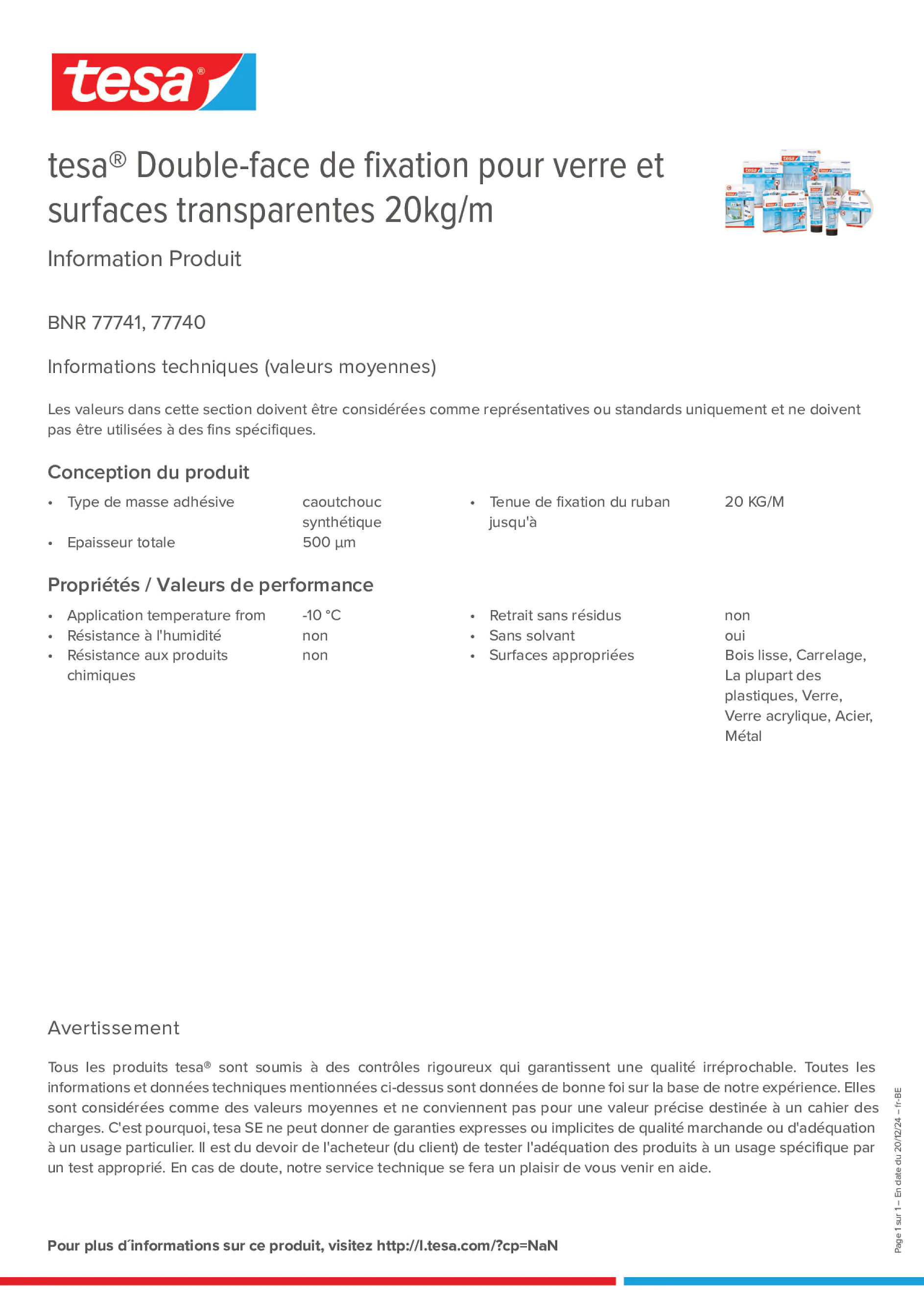 Product information_tesa® 77740_fr-BE_nl-BE
