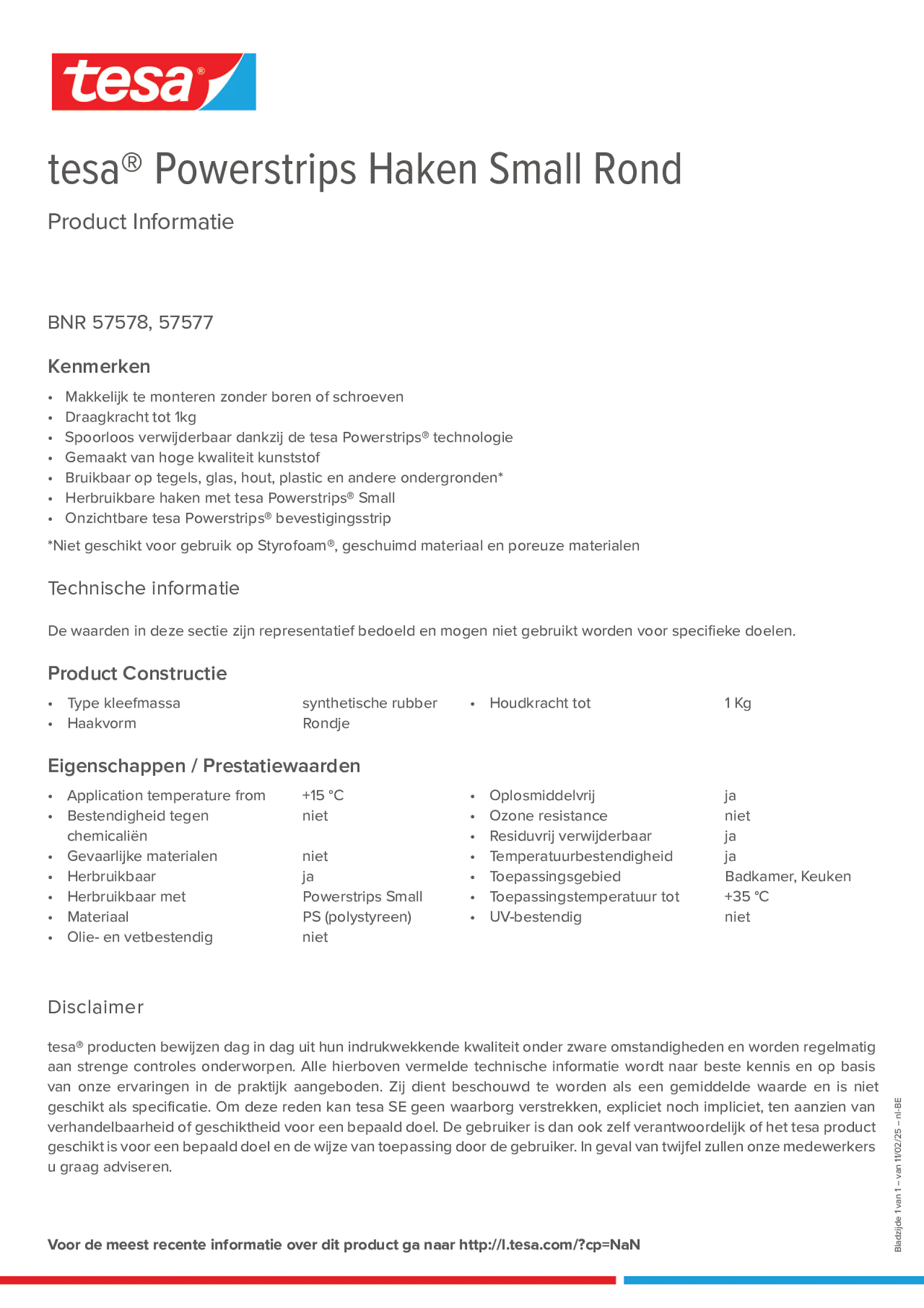 Product information_tesa® Powerstrips 57578_fr-BE_nl-BE