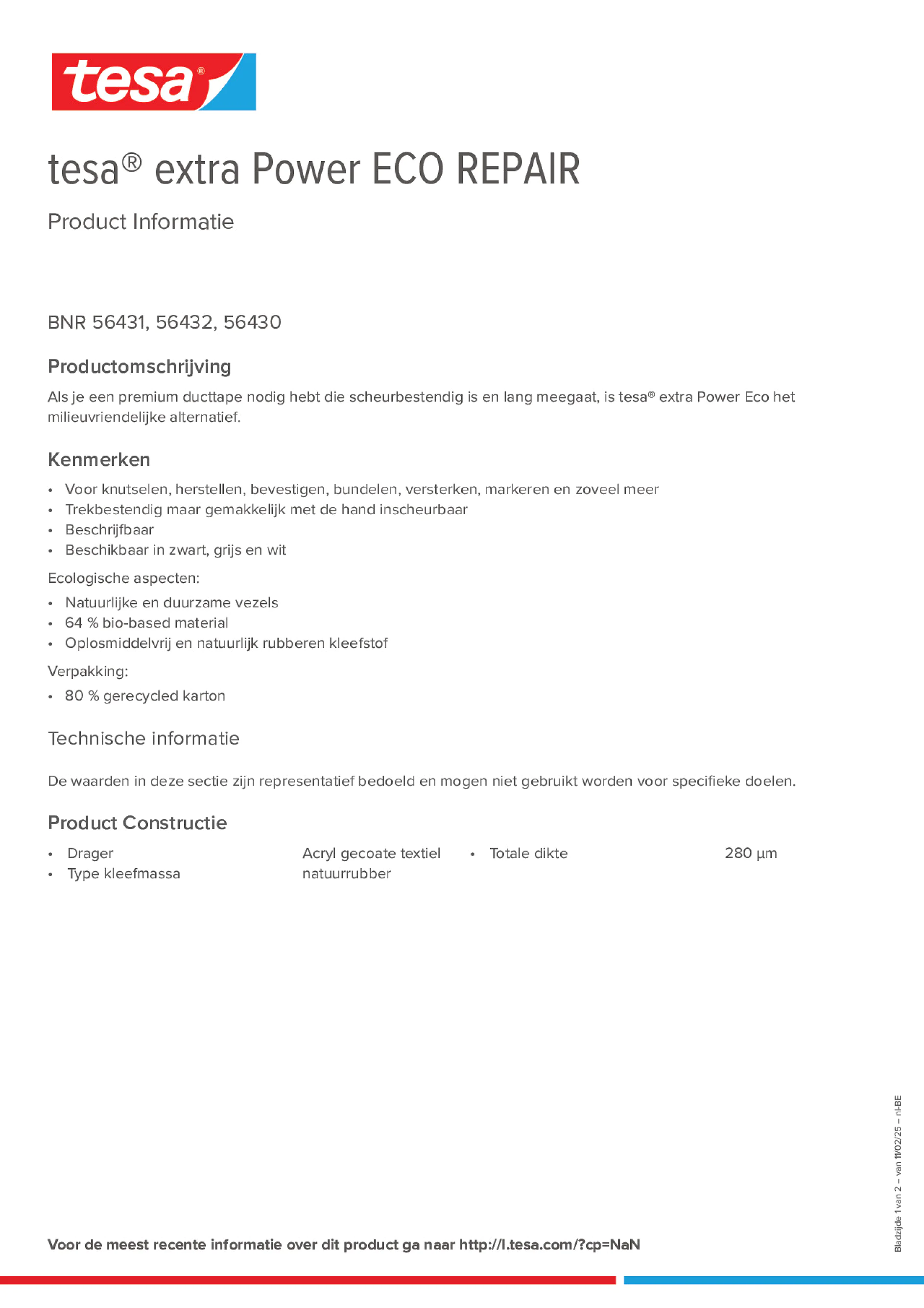 Product information_tesa® extra Power 56430_fr-BE_nl-BE