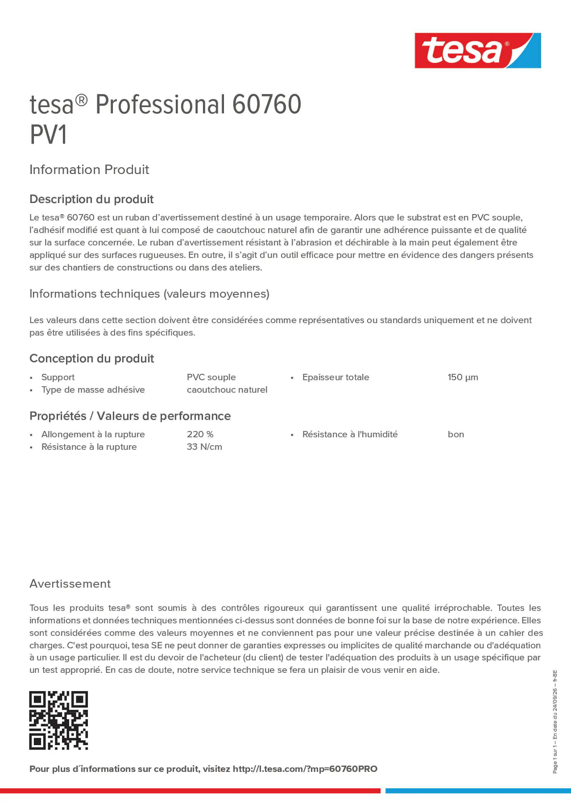 Product information_tesa® Professional 60760_fr-BE_nl-BE