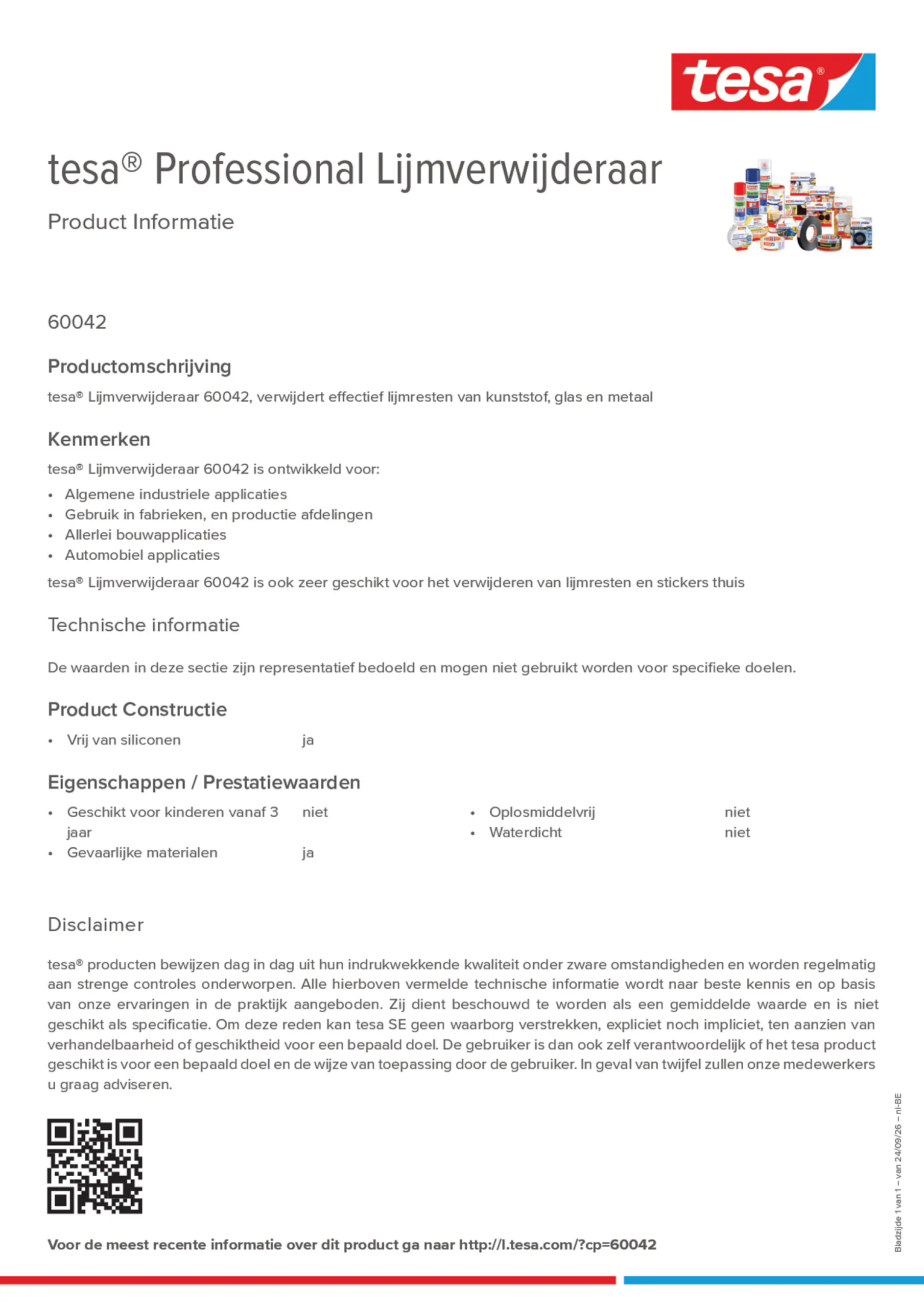 Product information_tesa® Professional 60042_fr-BE_nl-BE