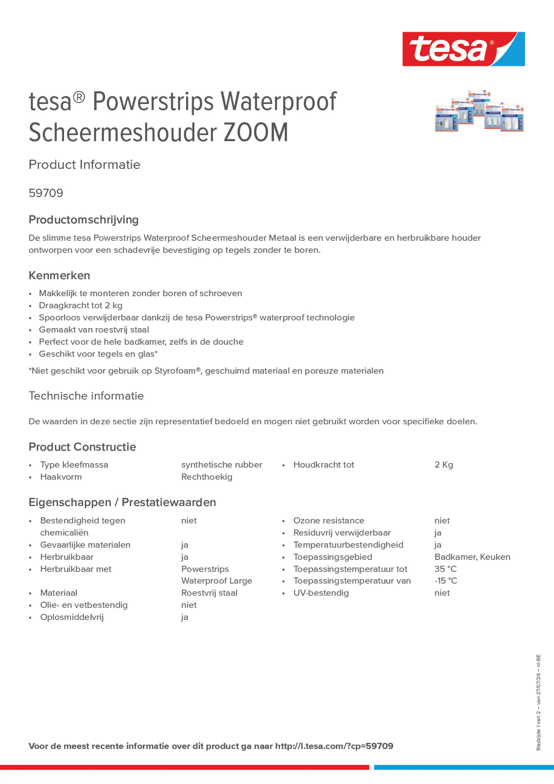 Product information_tesa® Powerstrips 59709_fr-BE_nl-BE