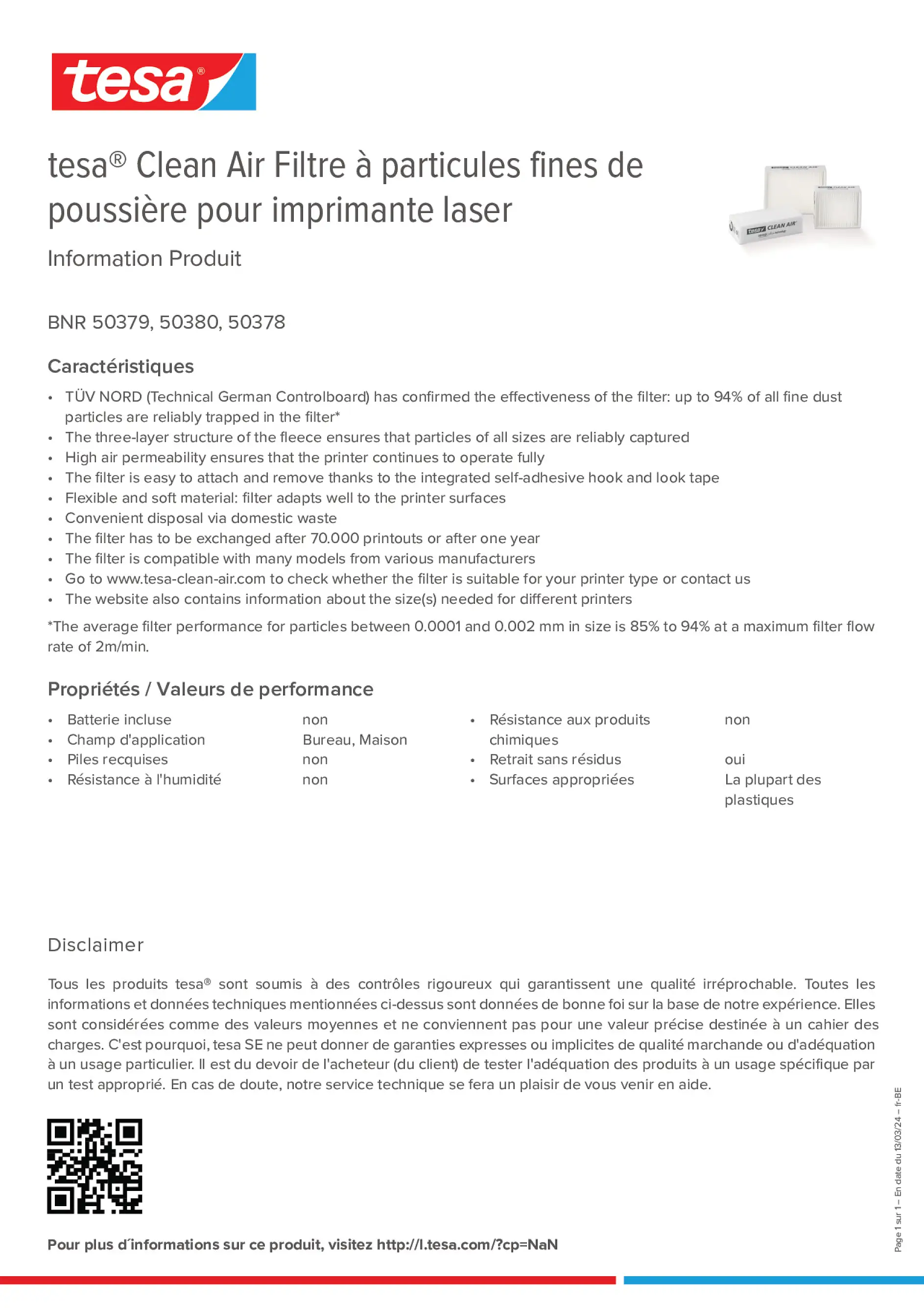 Product information_tesa® Clean Air 50378_fr-BE_nl-BE