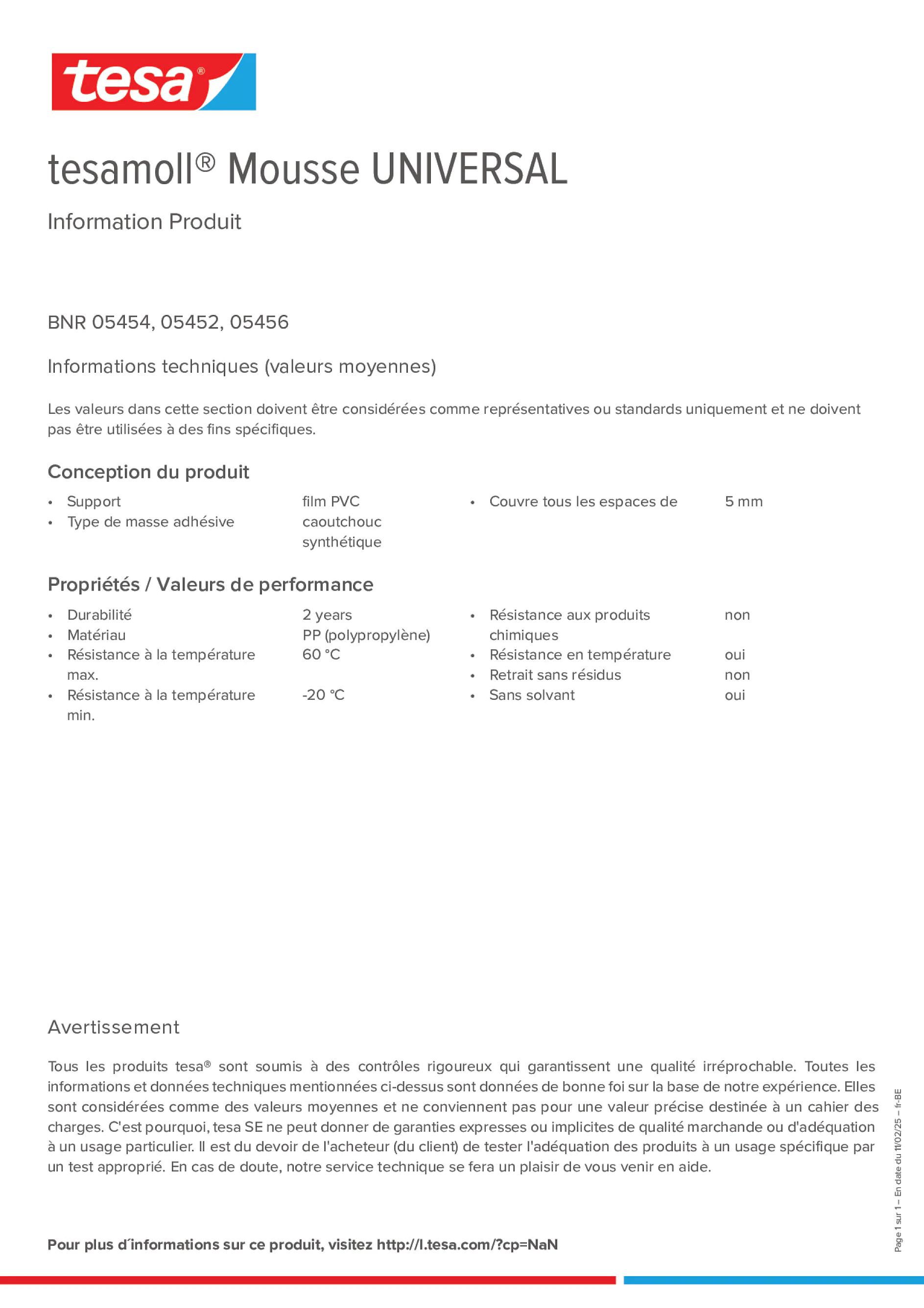 Product information_tesamoll® 55604_fr-BE_nl-BE