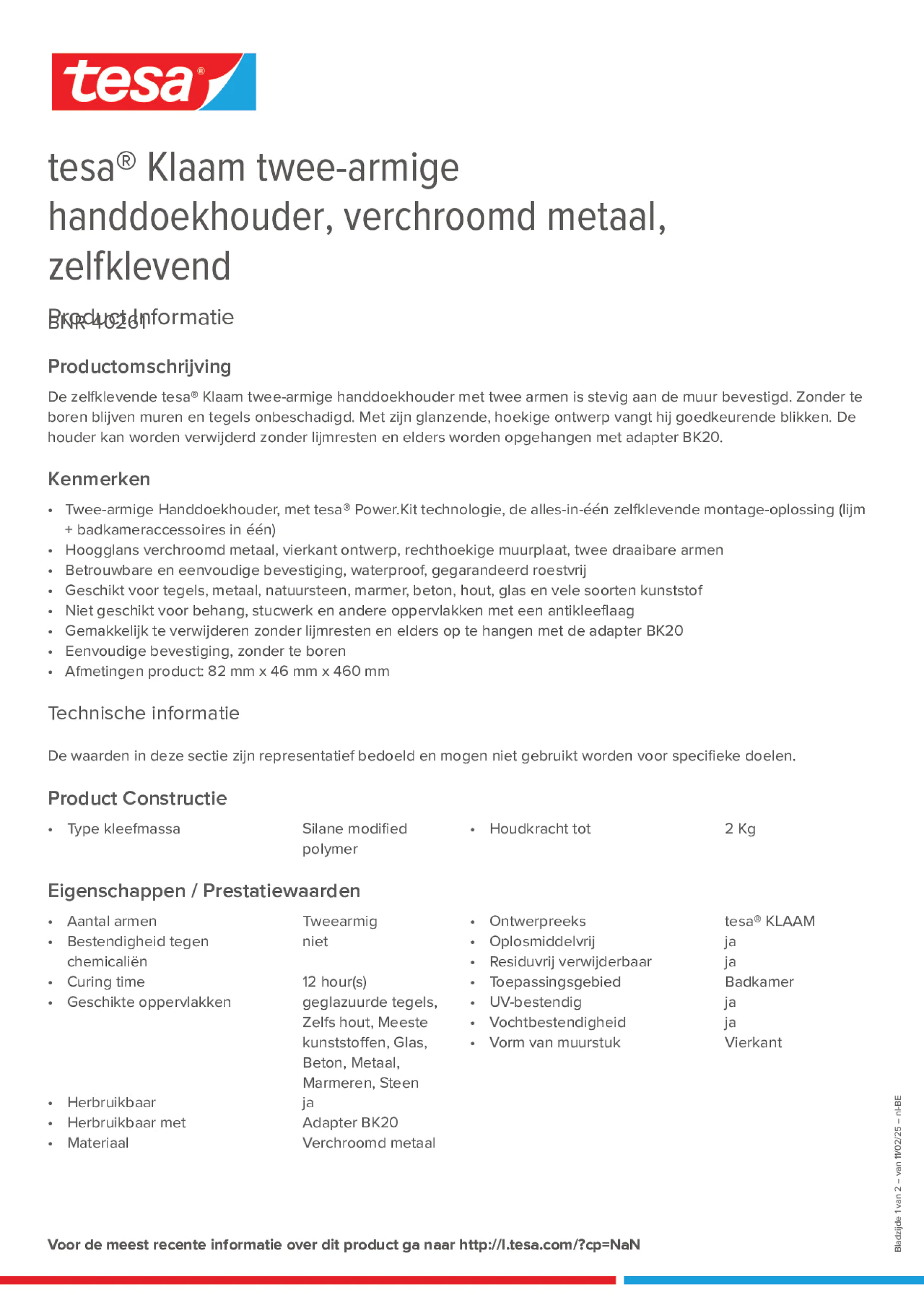 Product information_tesa® 40261_fr-BE_nl-BE