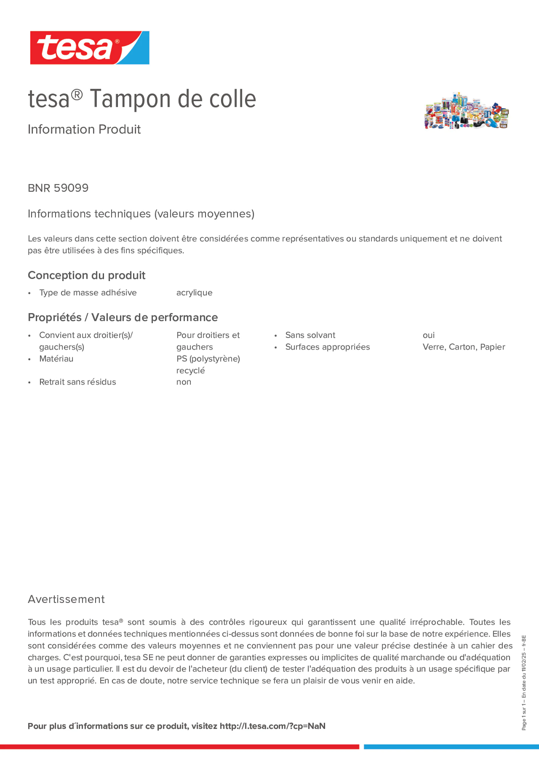 Product information_tesa® 59099_fr-BE_nl-BE