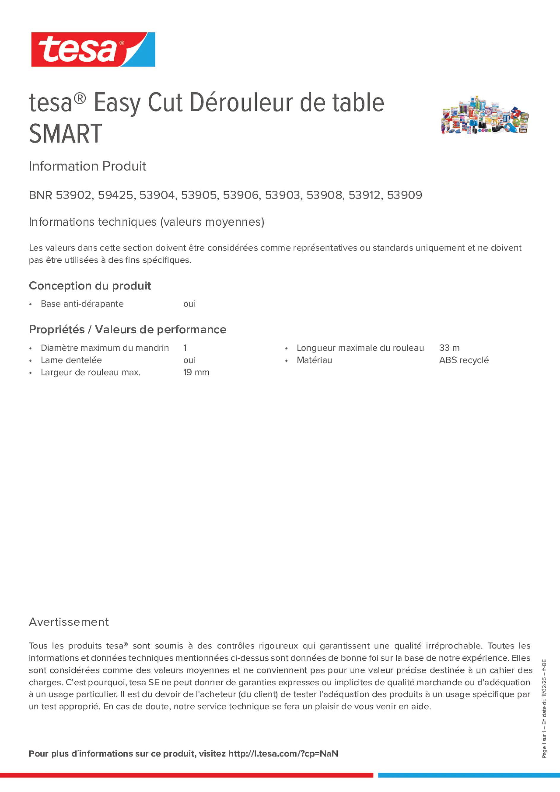 Product information_tesa® Easy Cut 53902_fr-BE_nl-BE