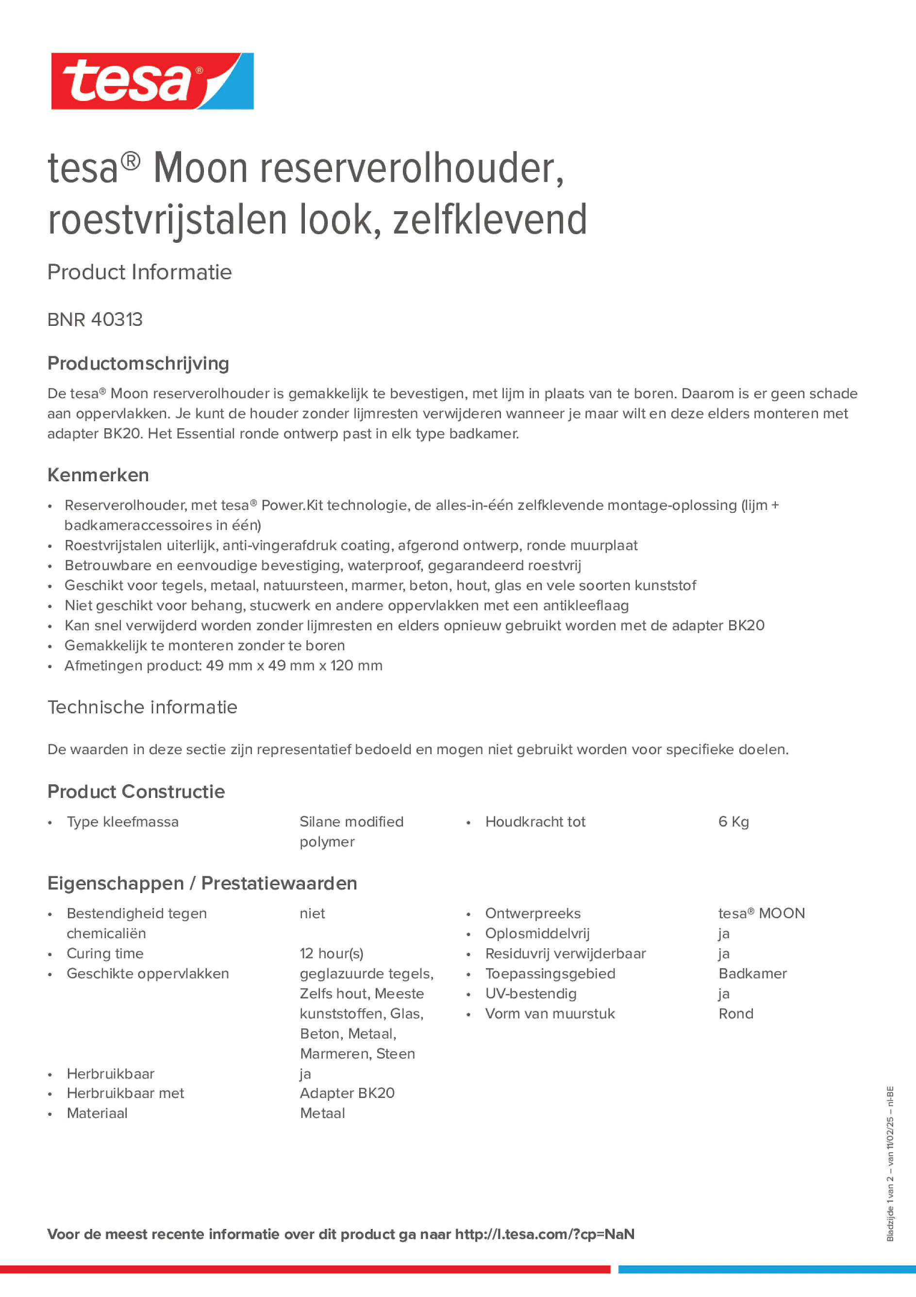 Product information_tesa® 40313_fr-BE_nl-BE