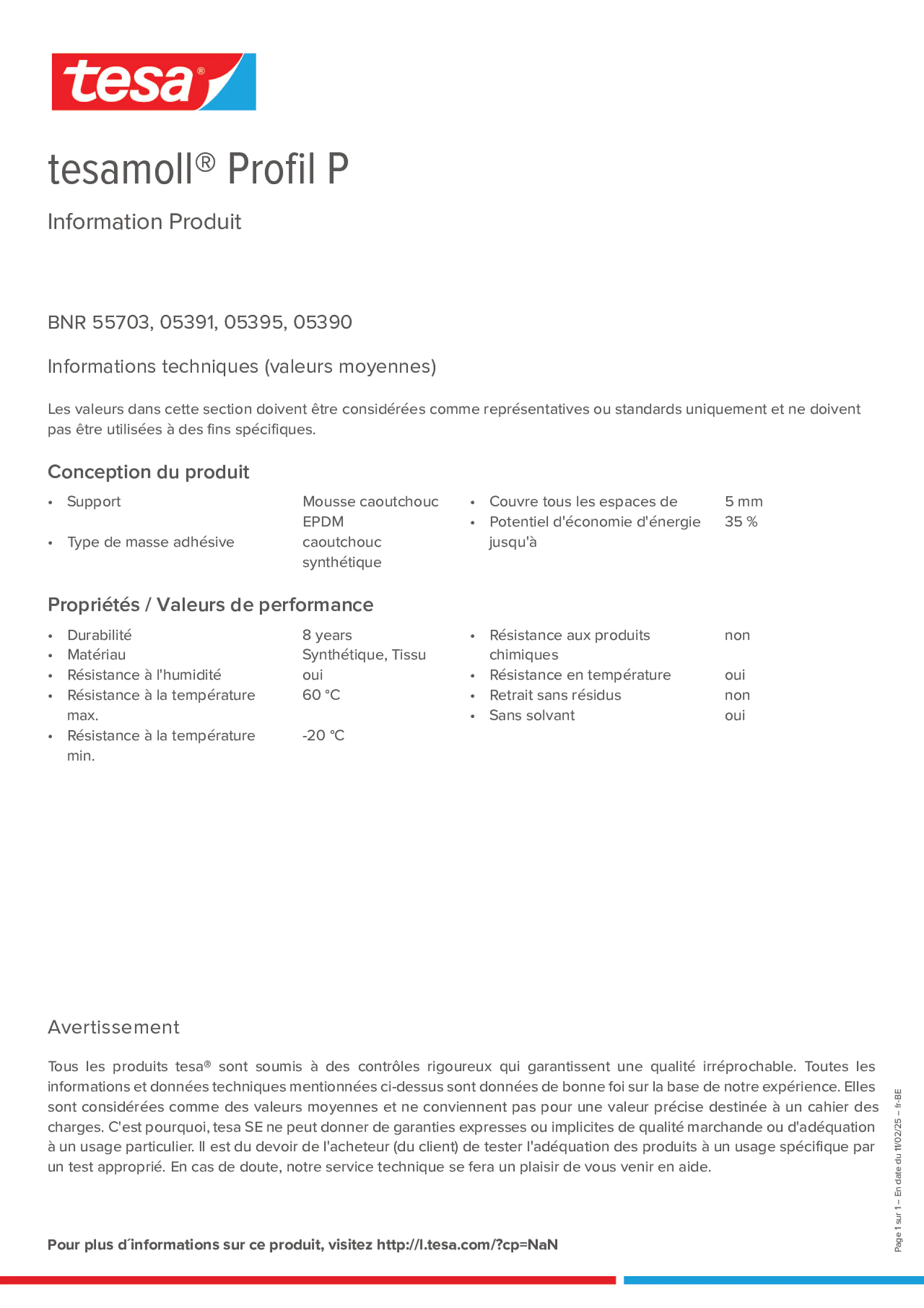 Product information_tesamoll® 5366_fr-BE_nl-BE