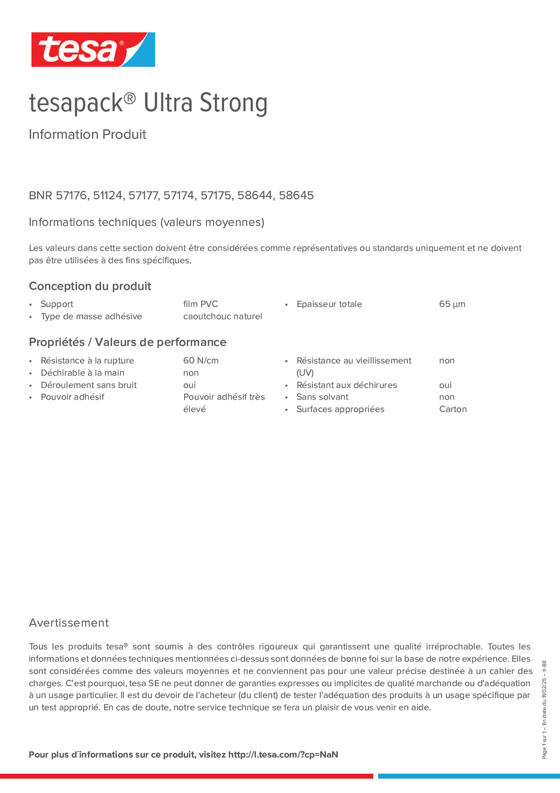 Product information_tesapack® 4124PVC30_fr-BE_nl-BE