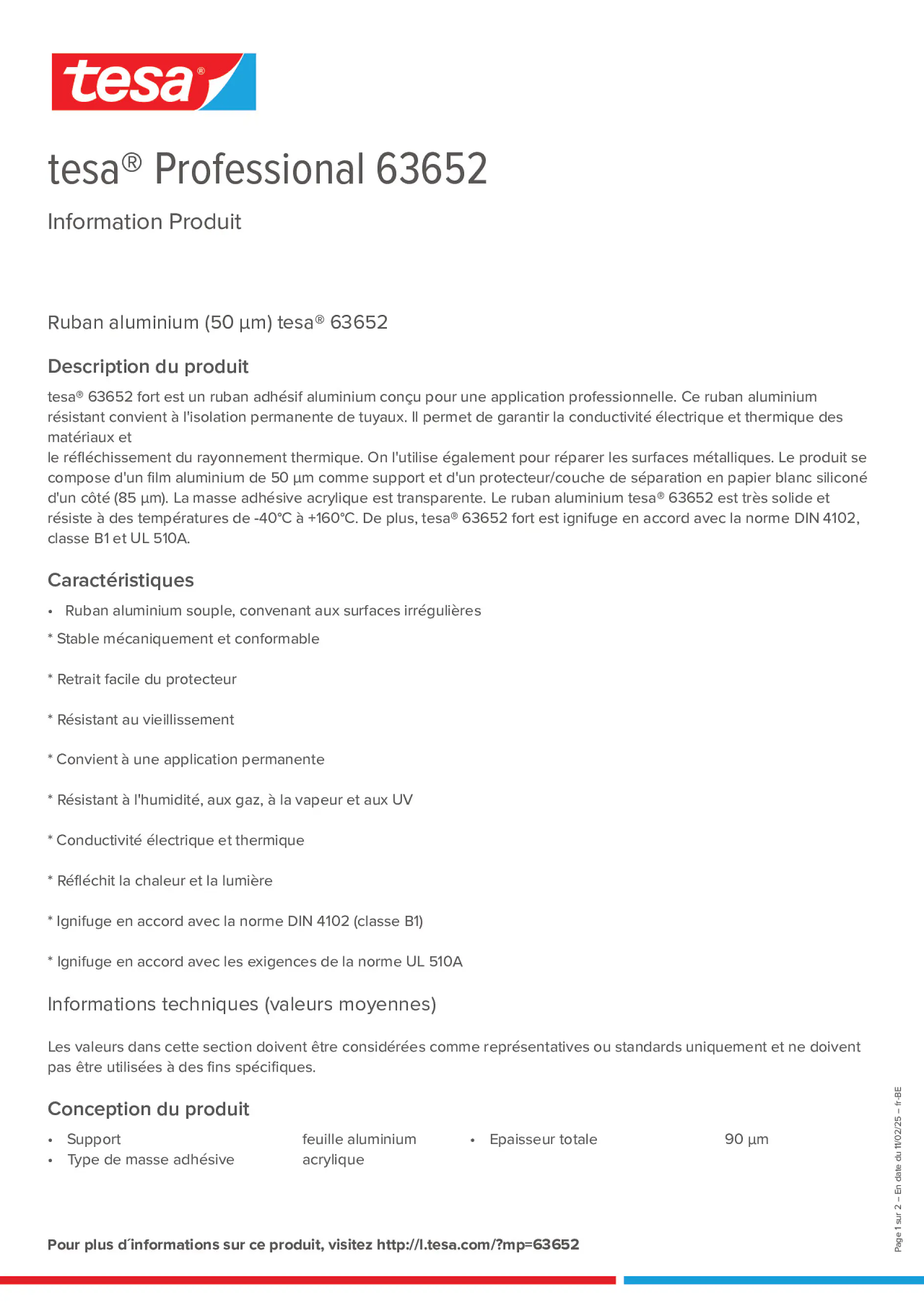 Product information_tesa® Professional 63652_fr-BE_nl-BE