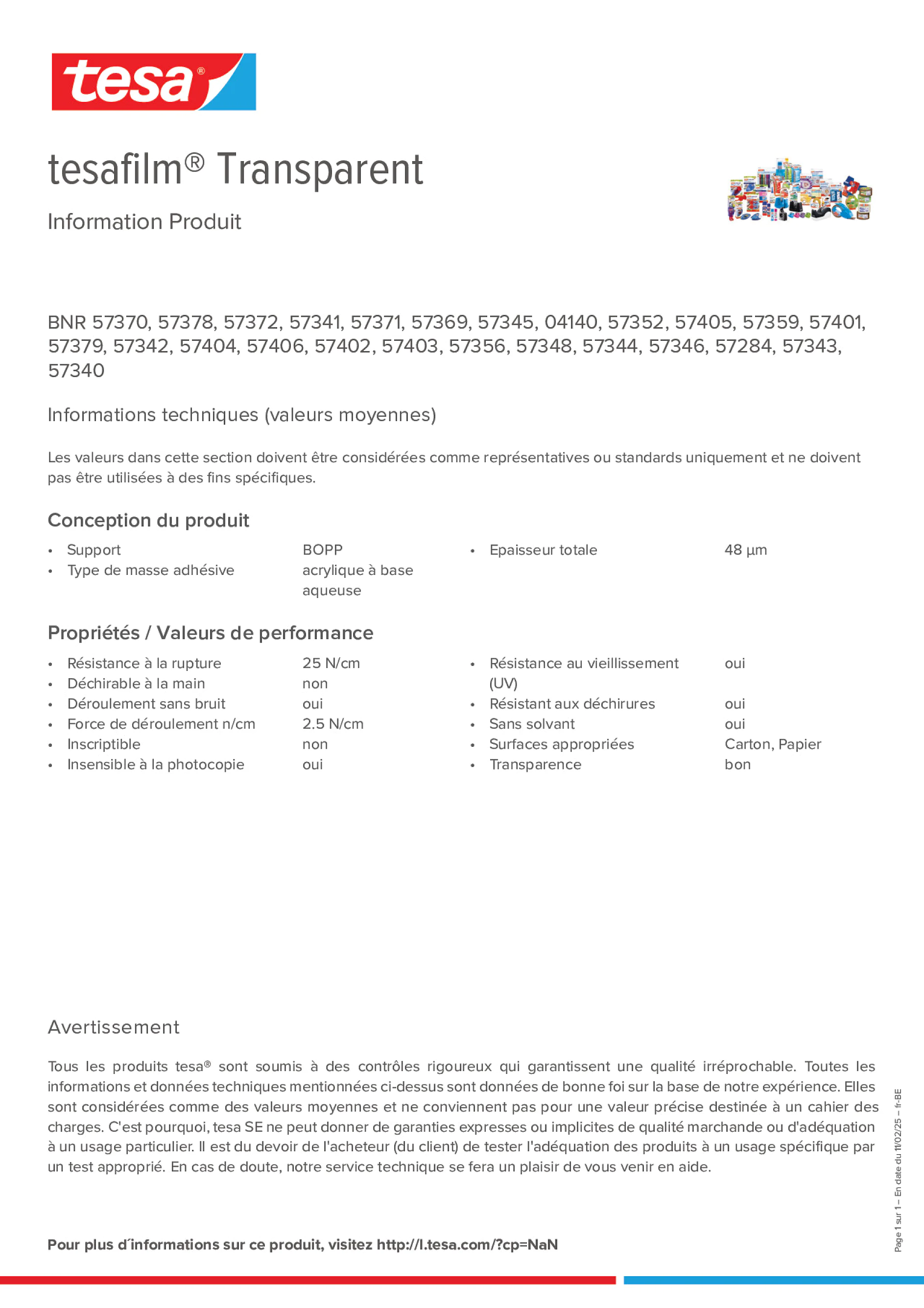 Product information_tesafilm® 4140_fr-BE_nl-BE