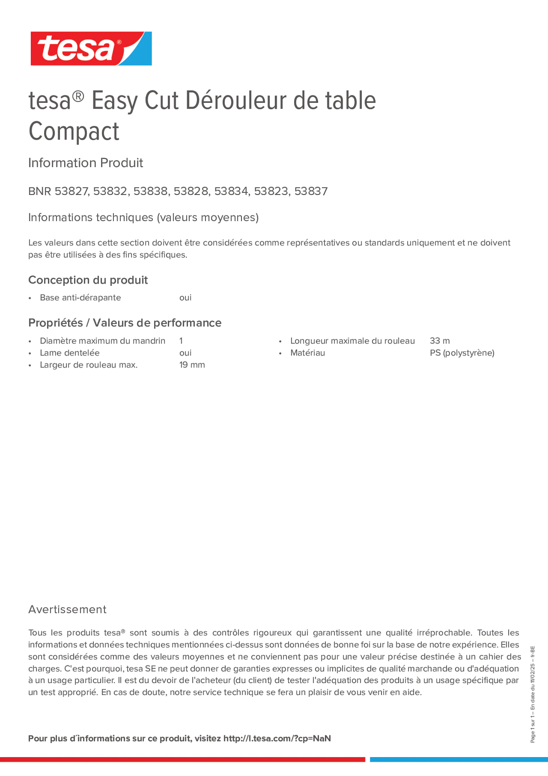 Product information_tesa® Easy Cut 53823_fr-BE_nl-BE