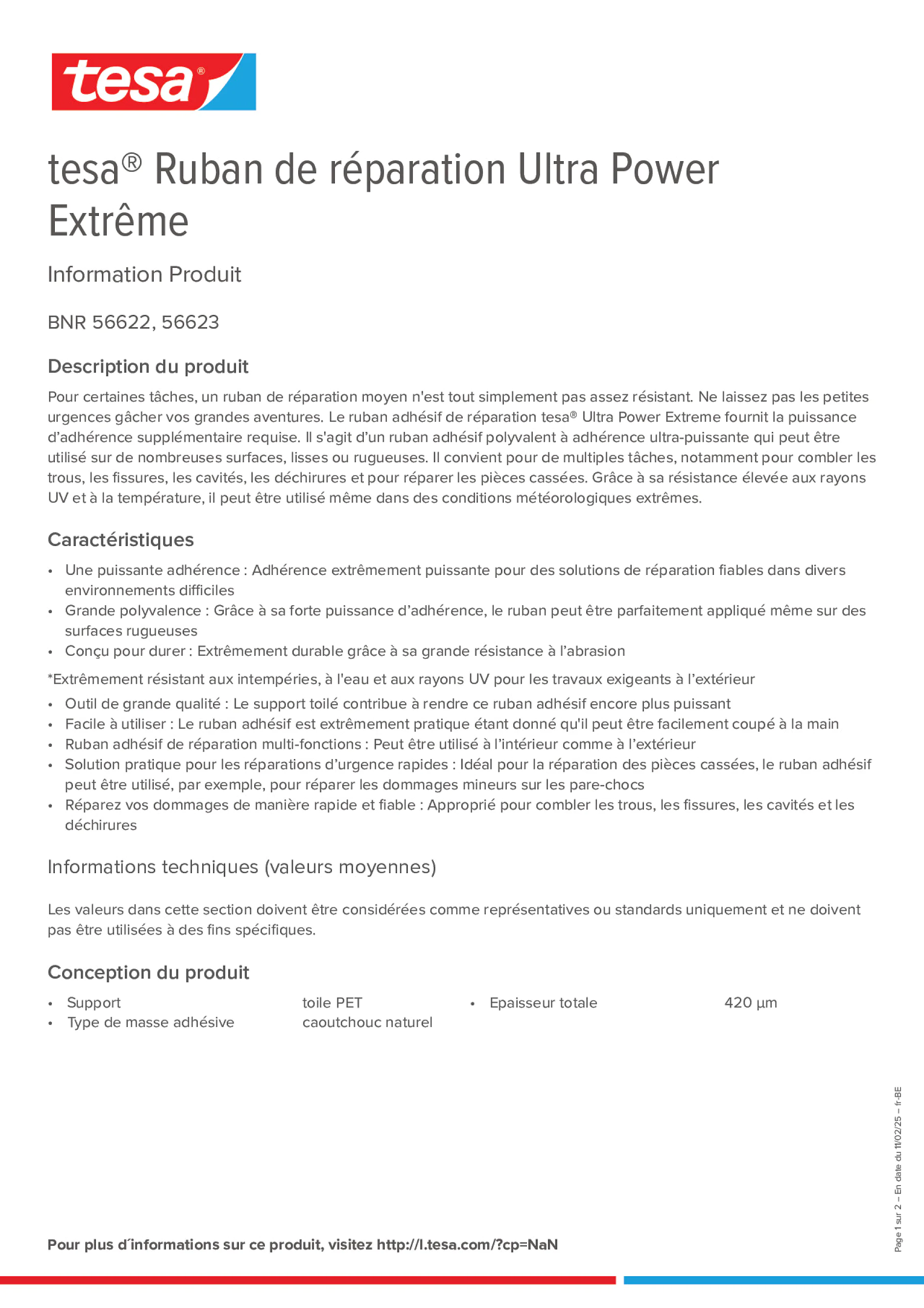 Product information_tesa® 56622_fr-BE_nl-BE